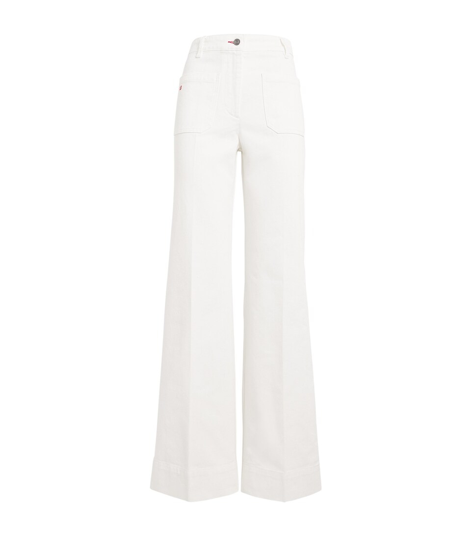 Victoria Beckham Alina High-Rise Straight Jeans White
