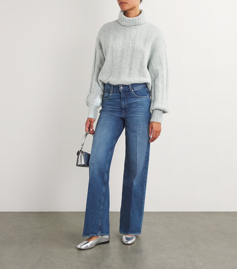 PAIGE Wool-Blend High-Neck Roselia Sweater Ocean Marl