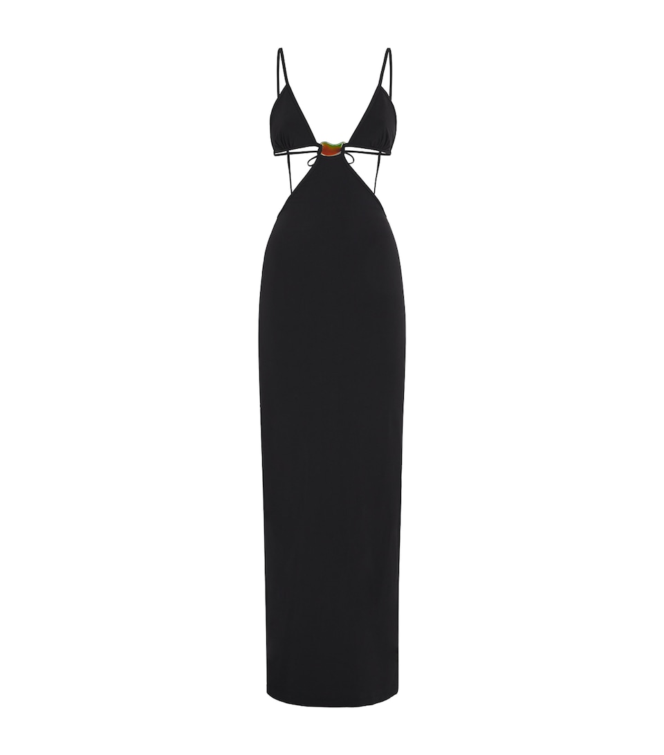 Christopher Esber Cut-Out Moodstone Maxi Dress Black