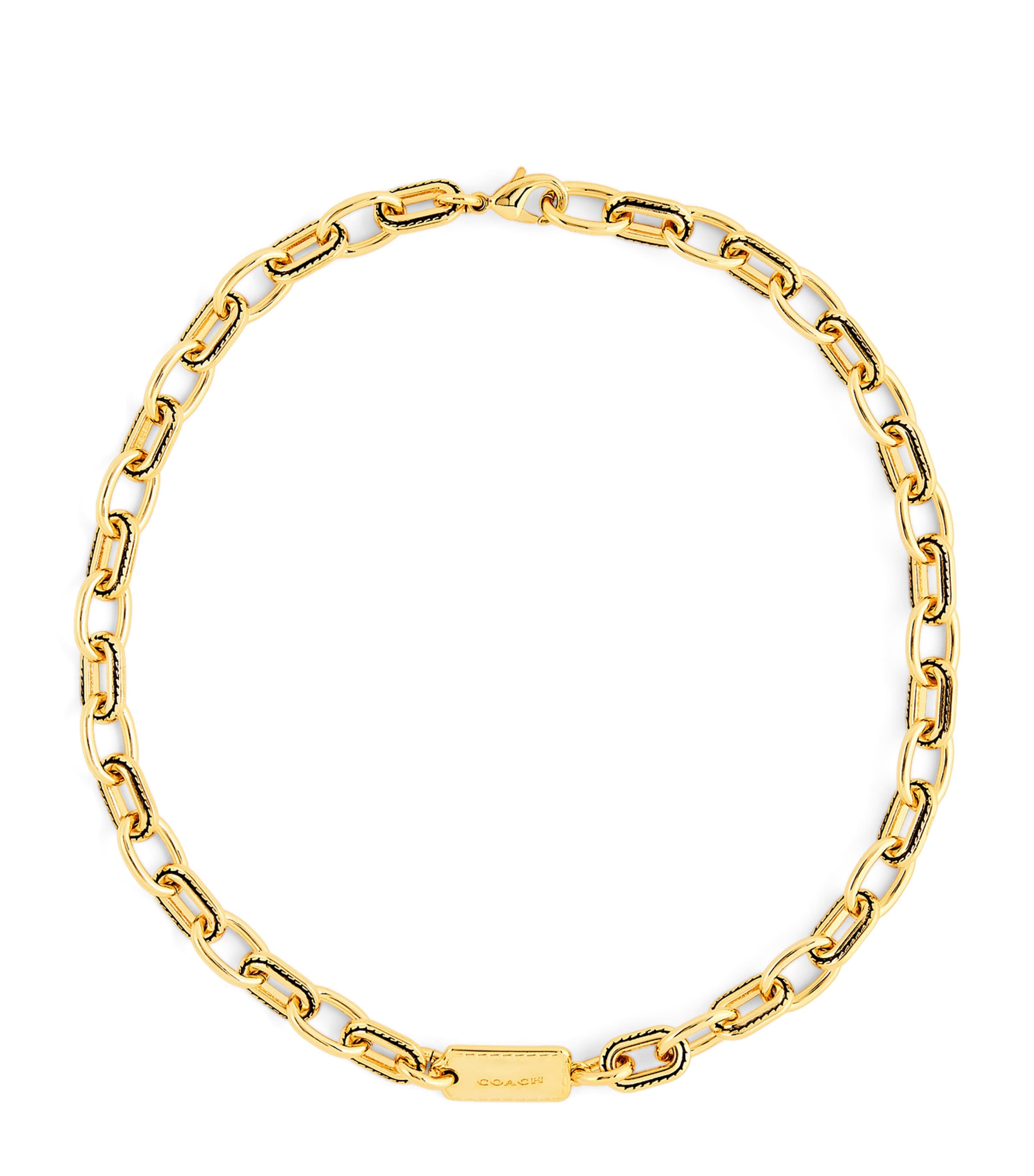 Coach Chain Link Necklace Gold