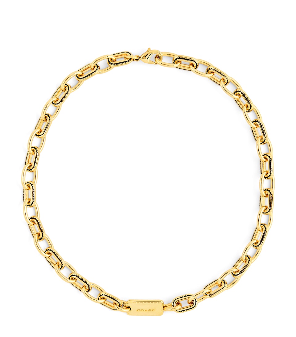 Coach Chain Link Necklace Gold