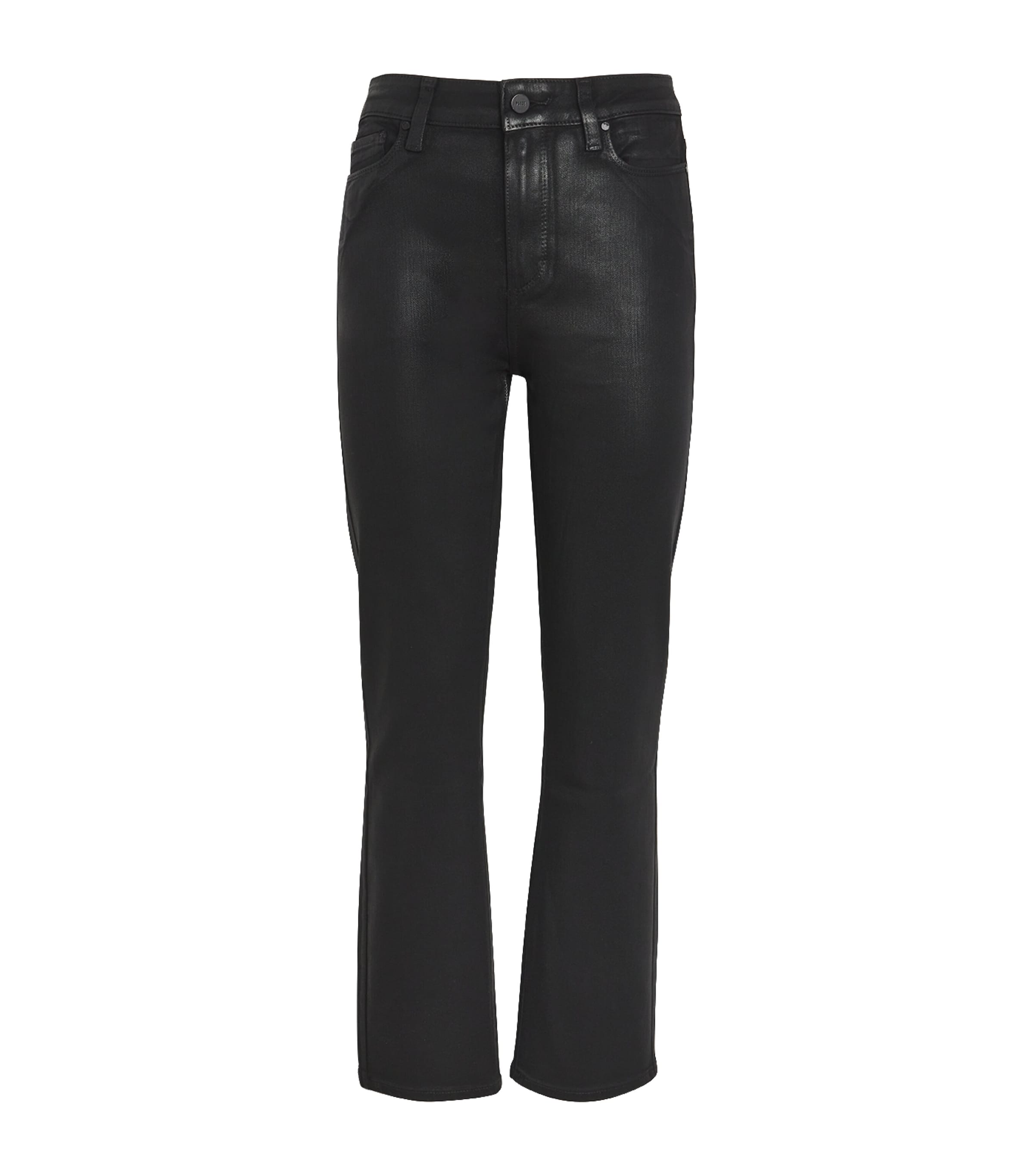 PAIGE Coated Cindy Cropped Jeans Black Fog Luxe