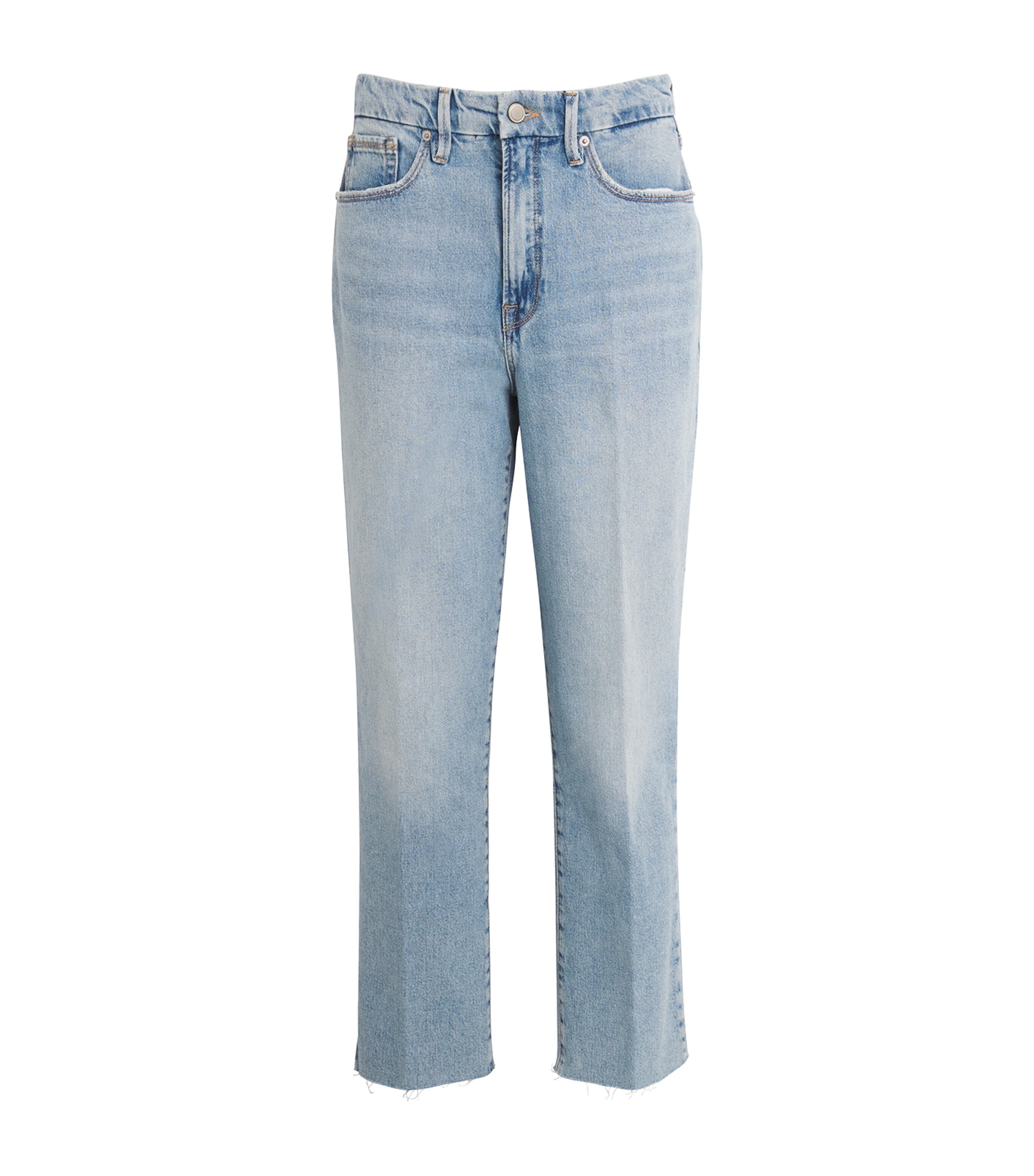 Good American Good Boy Straight Cropped Jeans