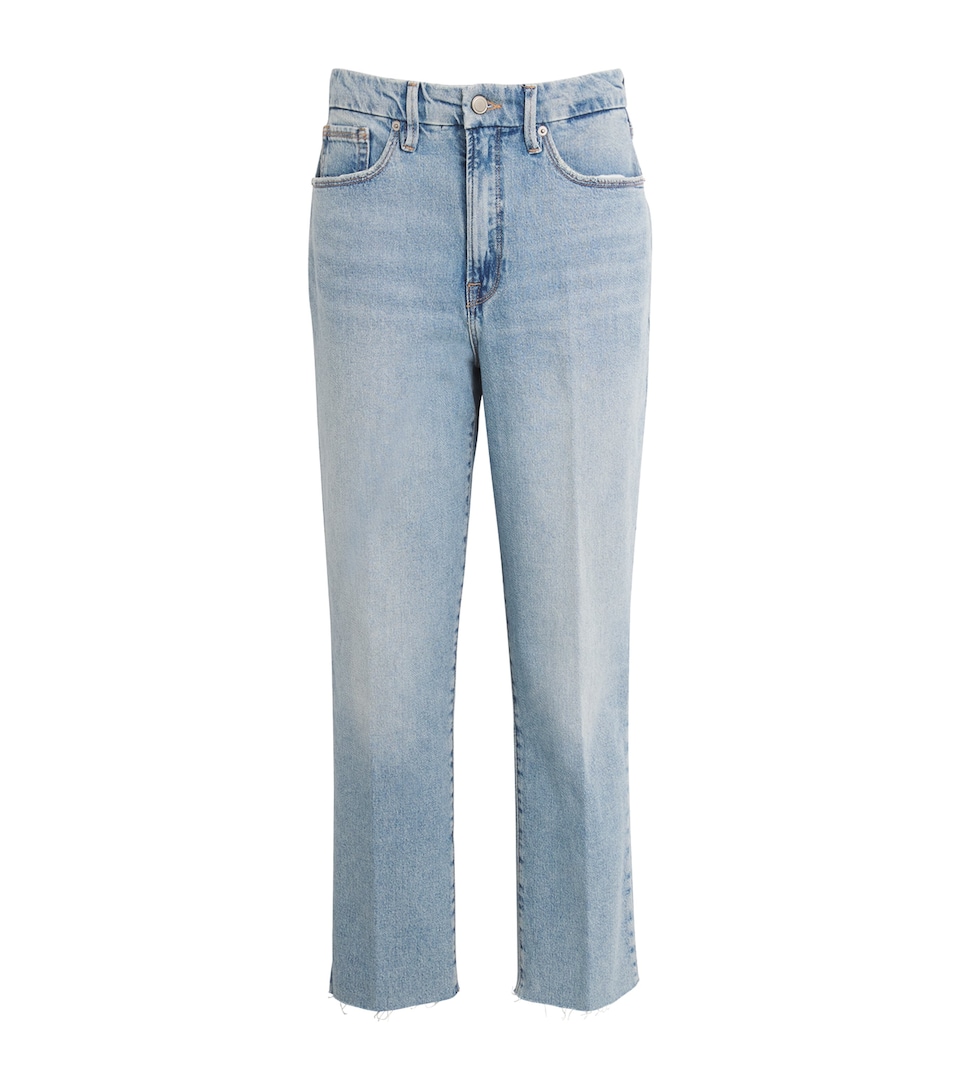 Good American Good Boy Straight Cropped Jeans