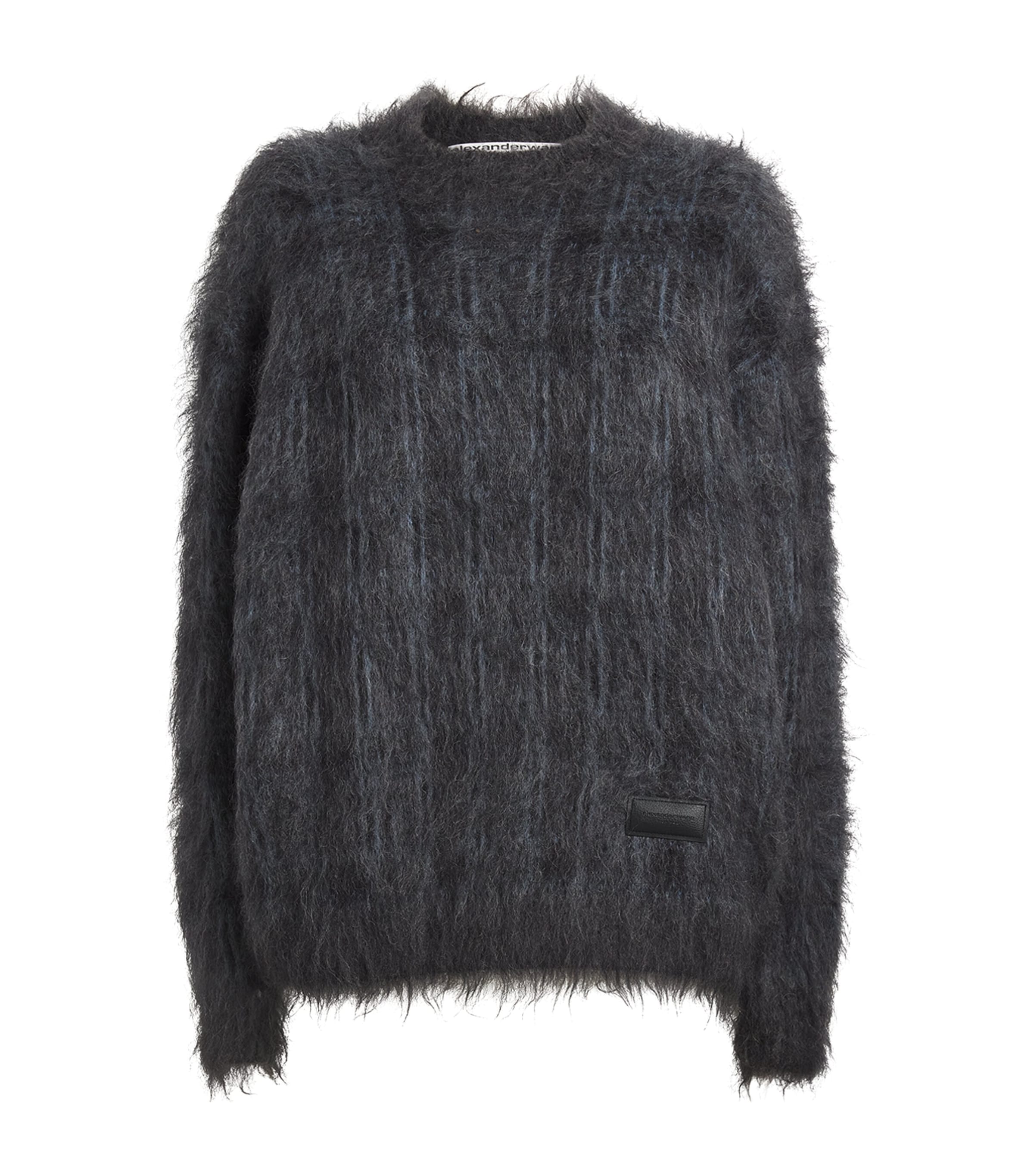 Alexander Wang Wool-Mohair-Blend Plaid Sweater Plaid