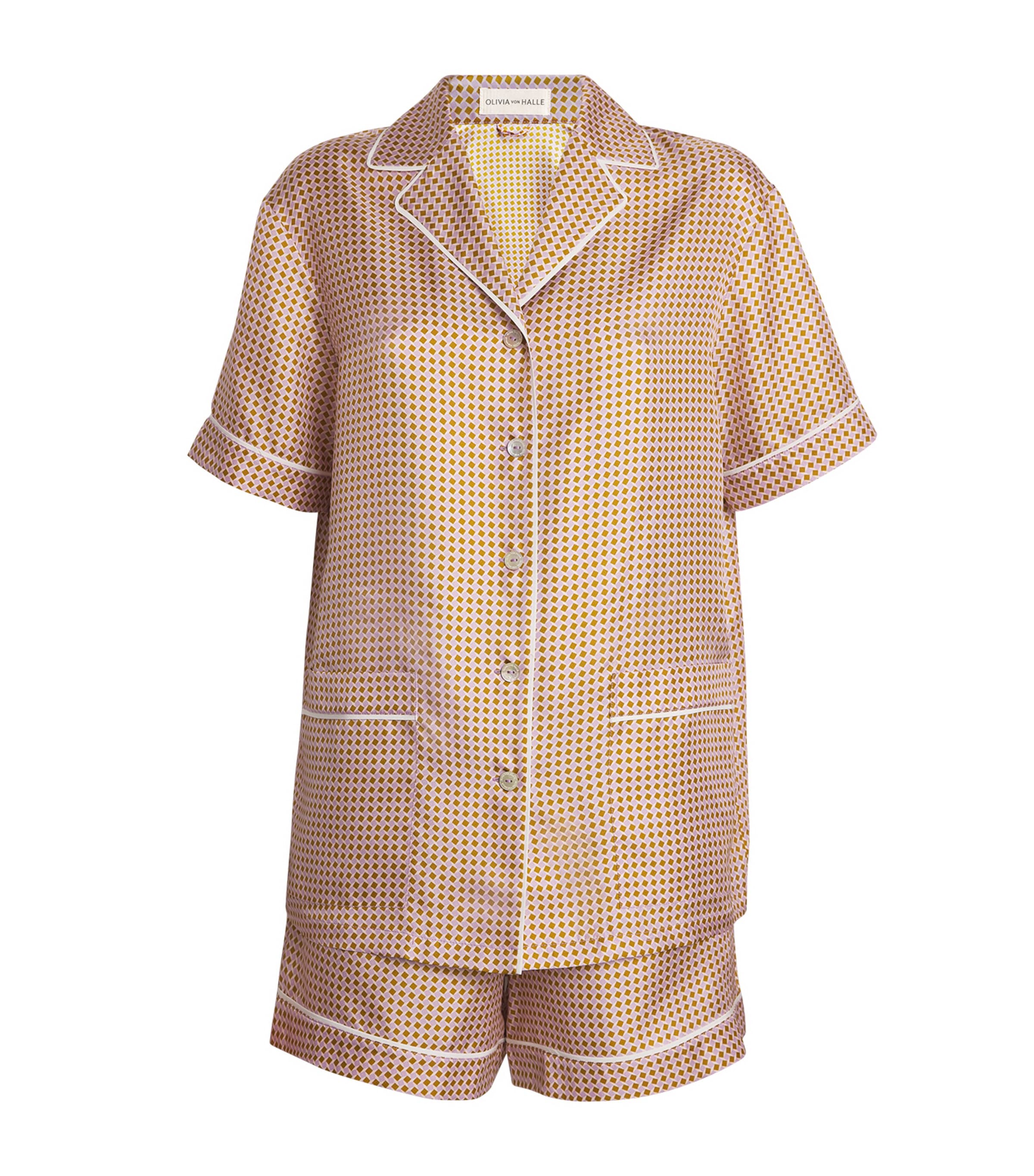 Olivia von Halle Silk Geometric Print Ingo Sarrazin Pyjama Set Sarrazin