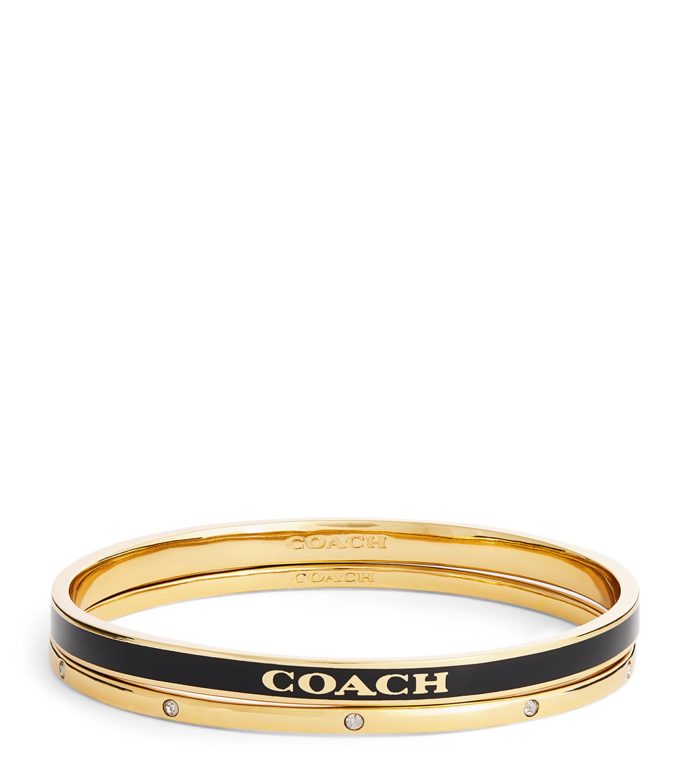 Coach Enamelled Bangles (Set of 2) Black/gold