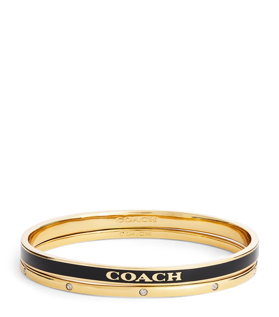 Coach Enamelled Bangles (Set of 2) Black/gold