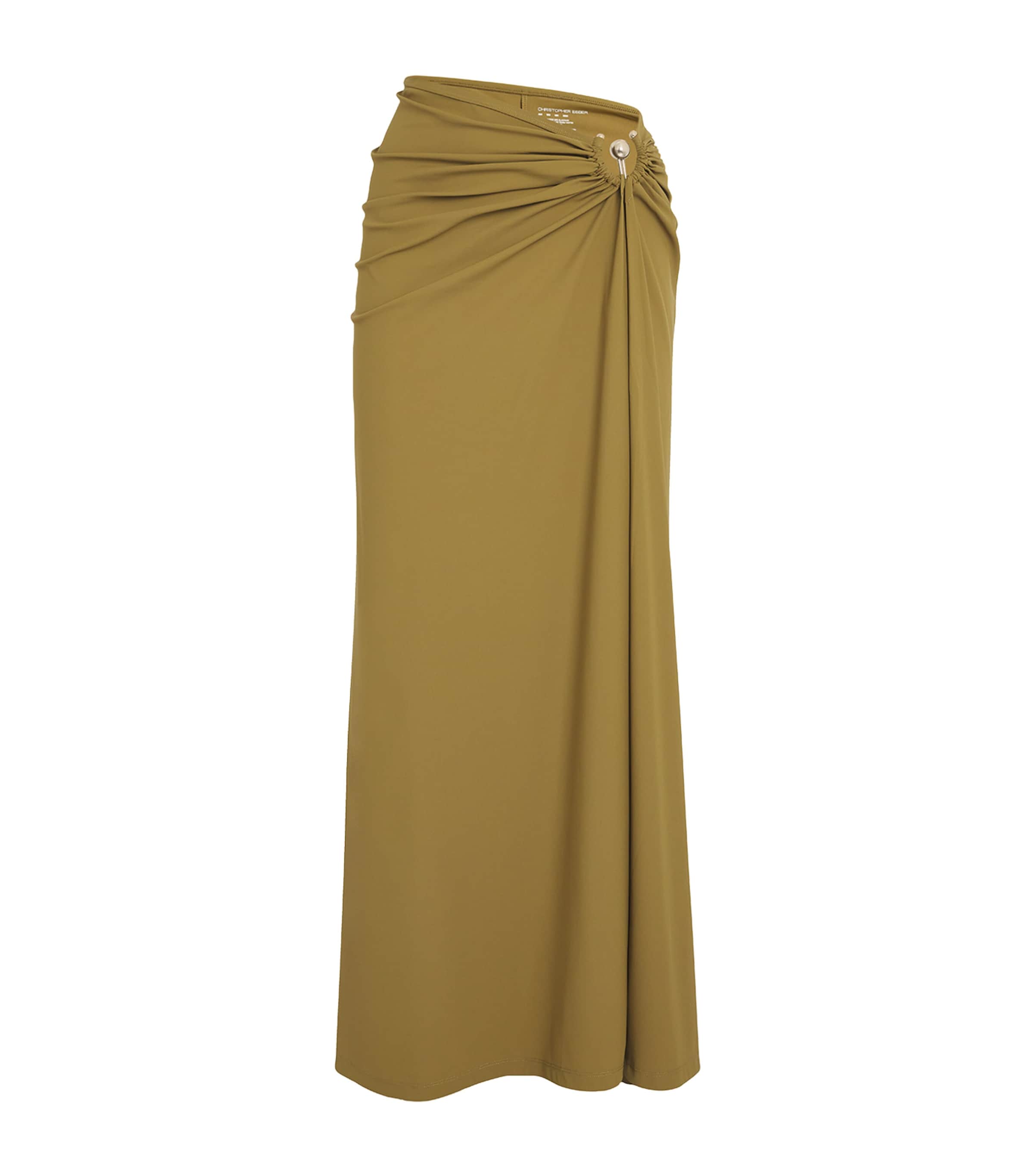 Christopher Esber Ruched Orbit Split Maxi Skirt Kombu