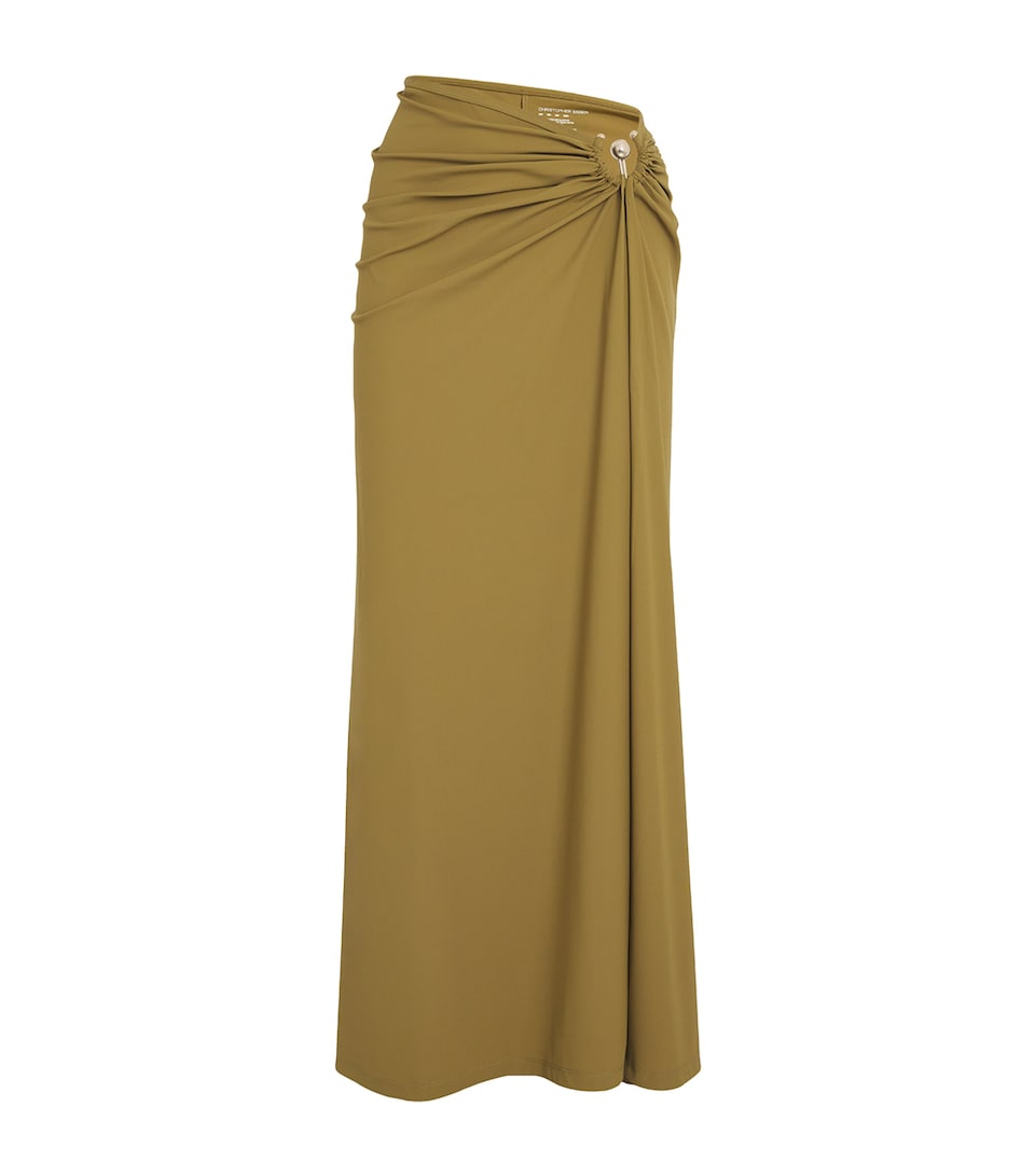Christopher Esber Ruched Orbit Split Maxi Skirt Kombu