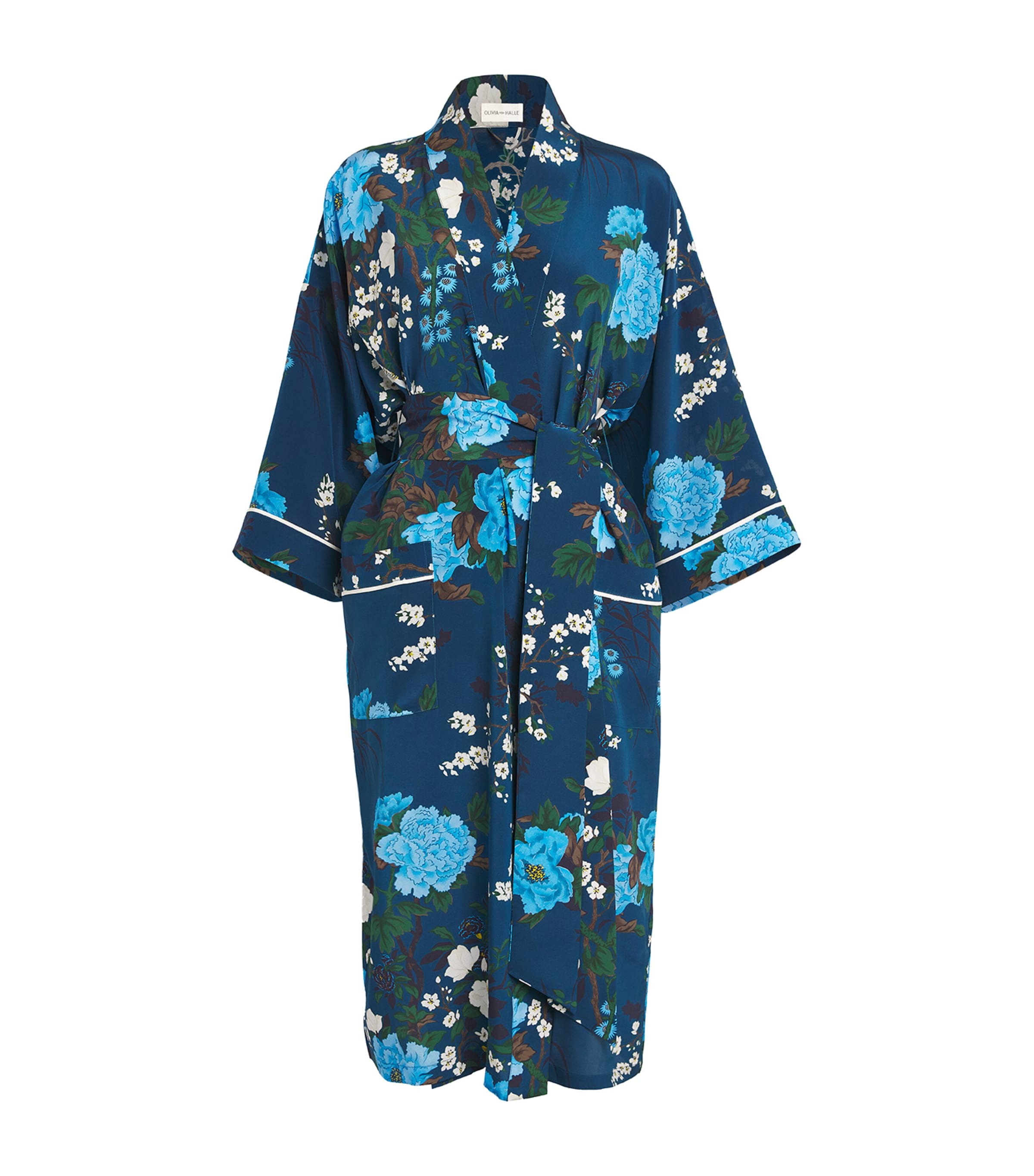 Olivia von Halle Silk Floral Sabine Tibatant Robe (One Size) Tibatant