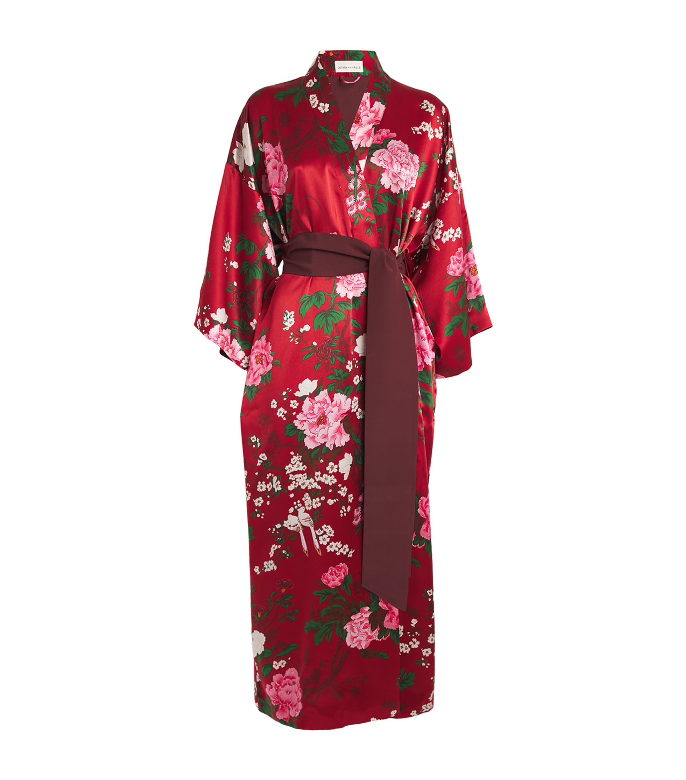 Olivia von Halle Silk Floral Print Queenie Tardieau Robe Tardieu
