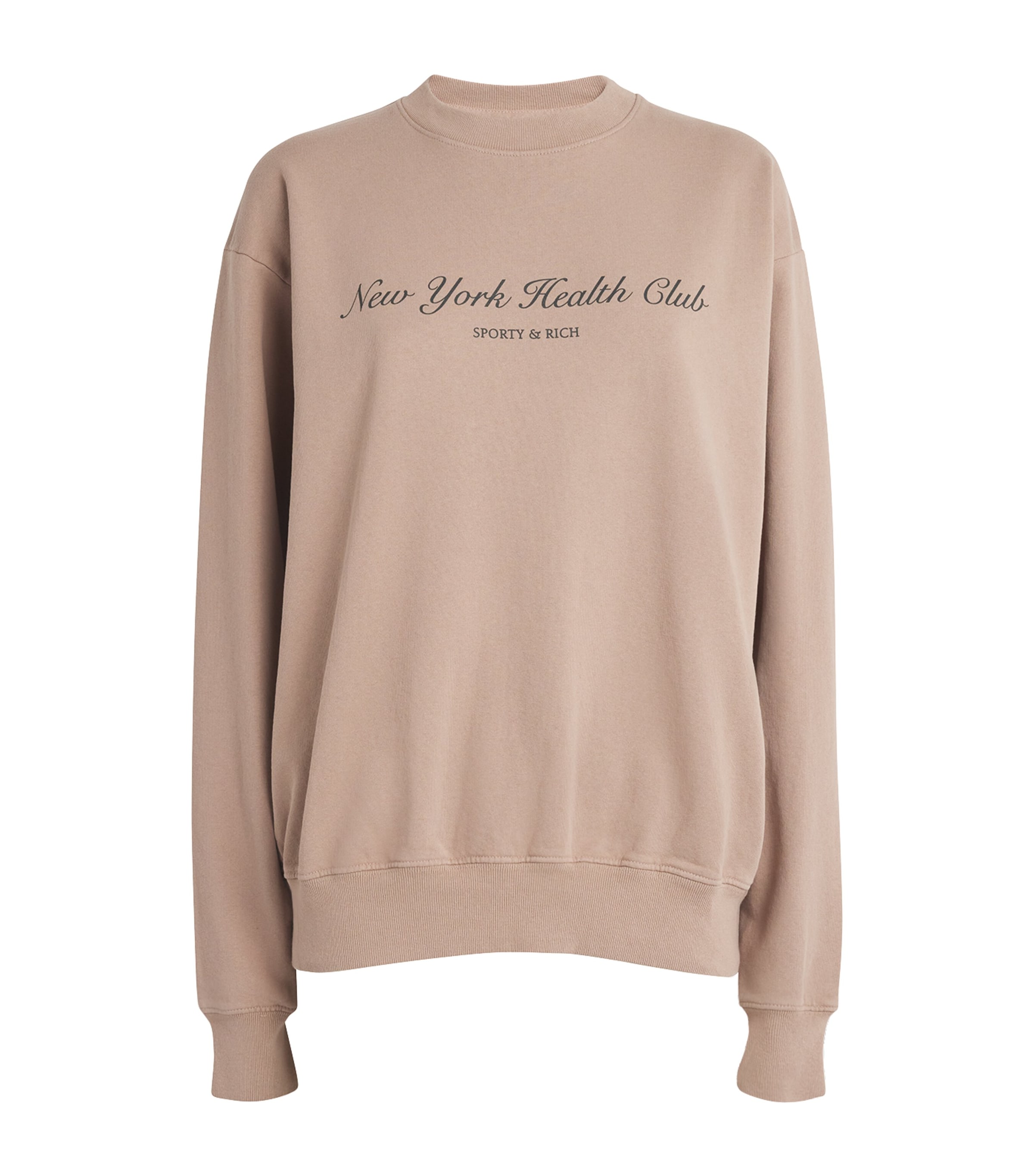 Sporty & Rich Health Club Sweatshirt Mink Black
