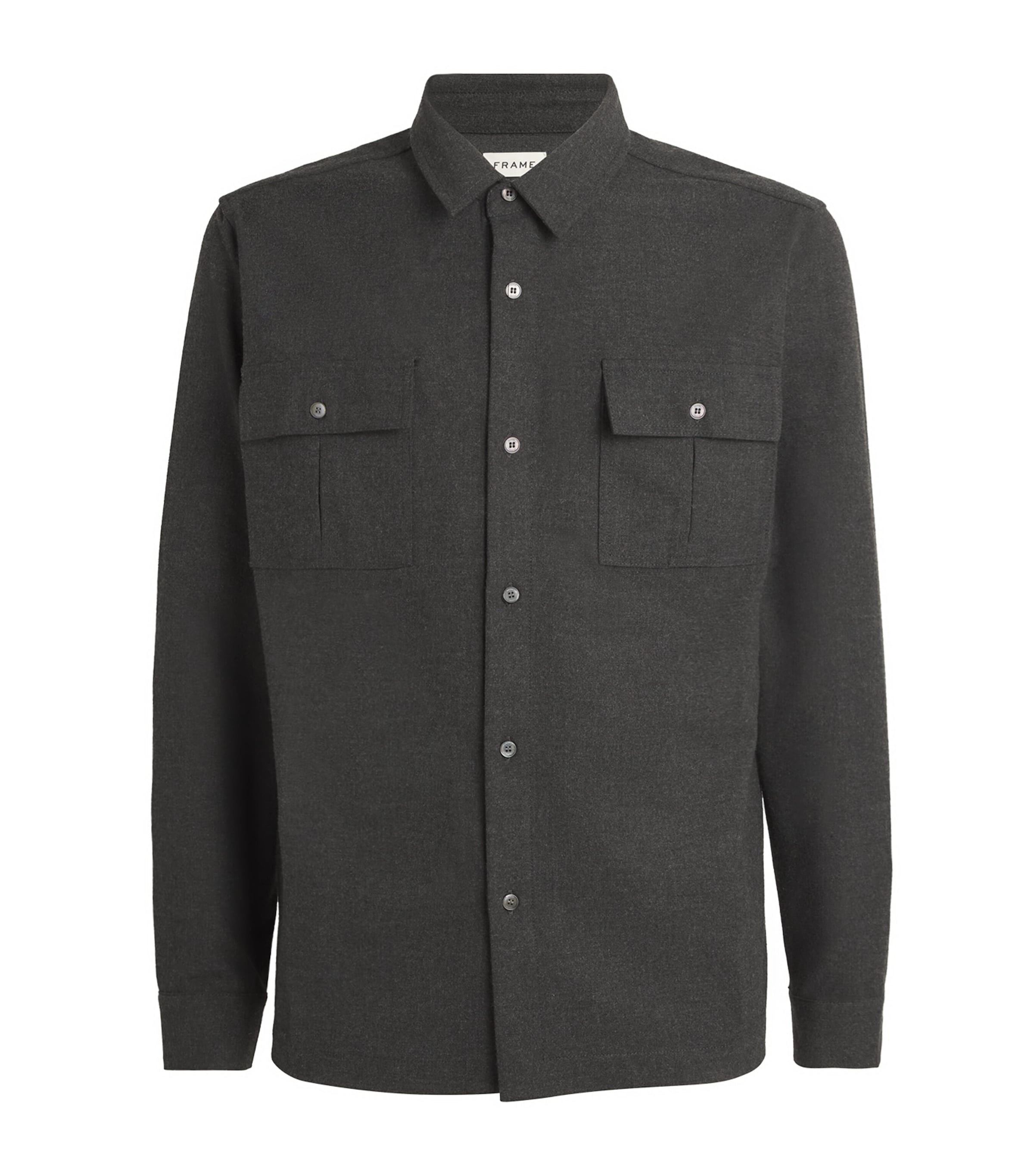 FRAME Long-Sleeve Shirt Grey Melange