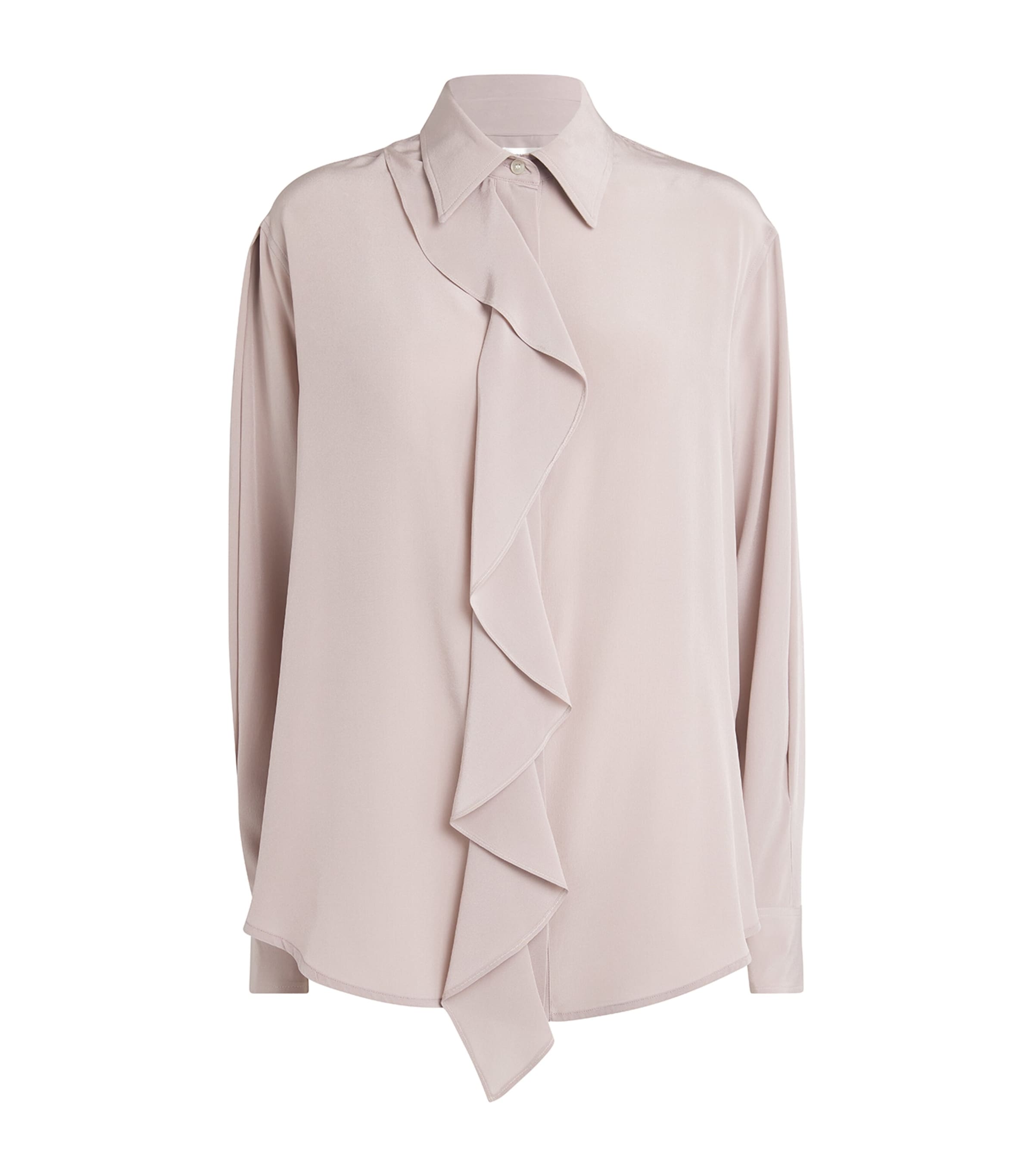 Victoria Beckham Silk Ruffle-Trim Blouse