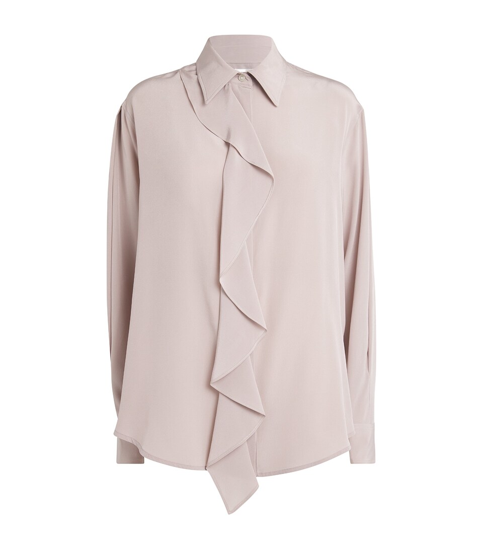 Victoria Beckham Silk Ruffle-Trim Blouse