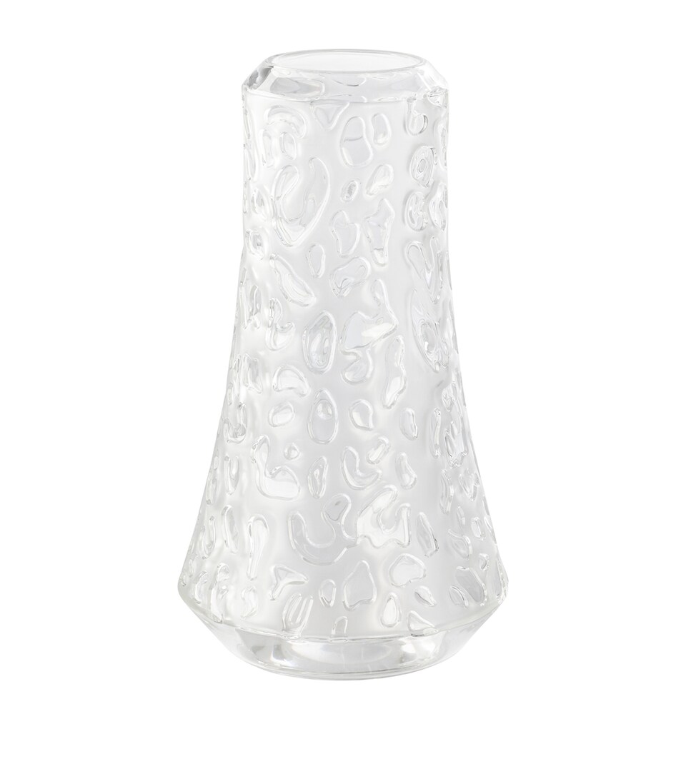 Lalique Crystal Panther Vase (20cm) Clear