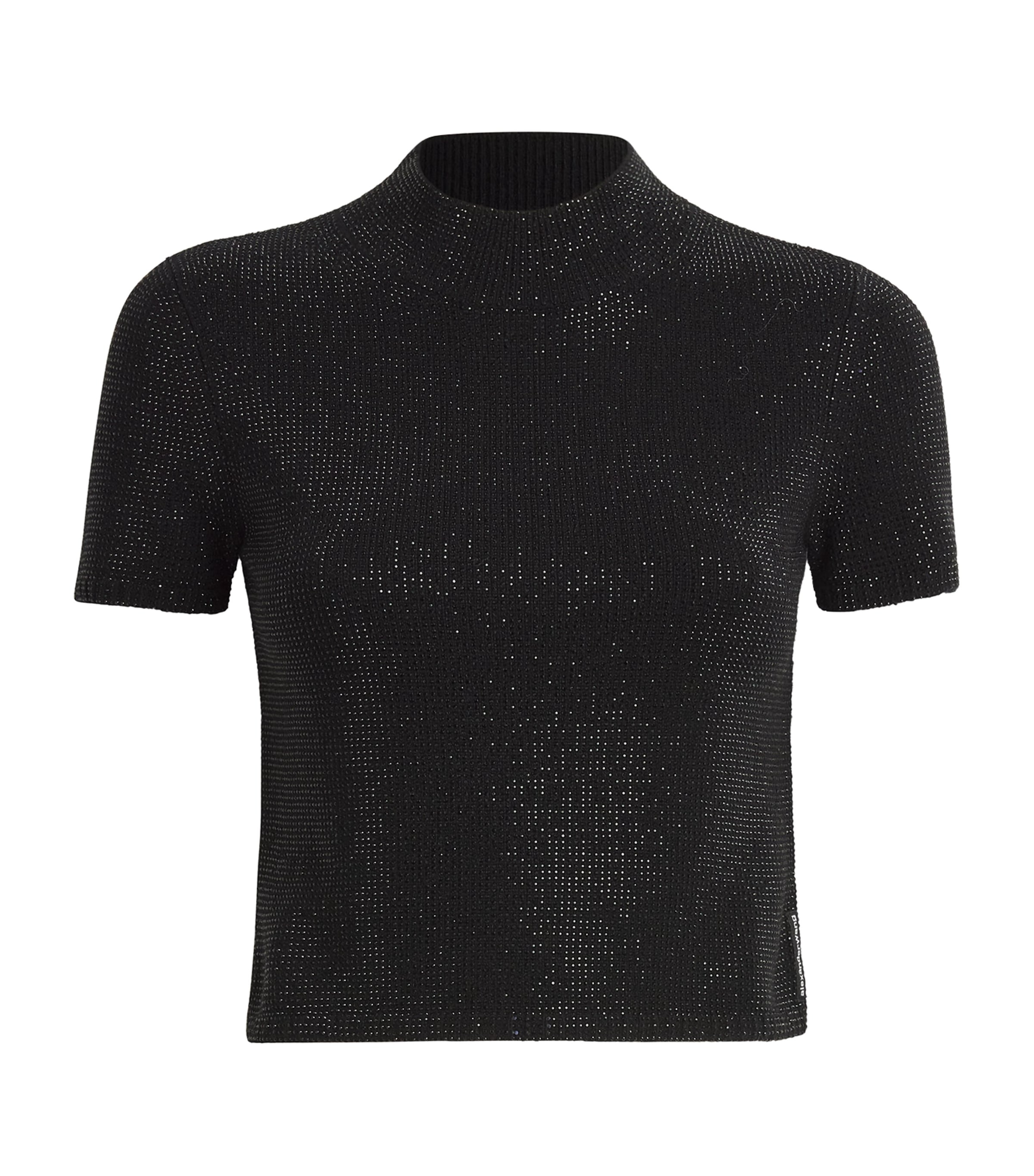 Alexander Wang Wool-Blend Crystal Crop Top