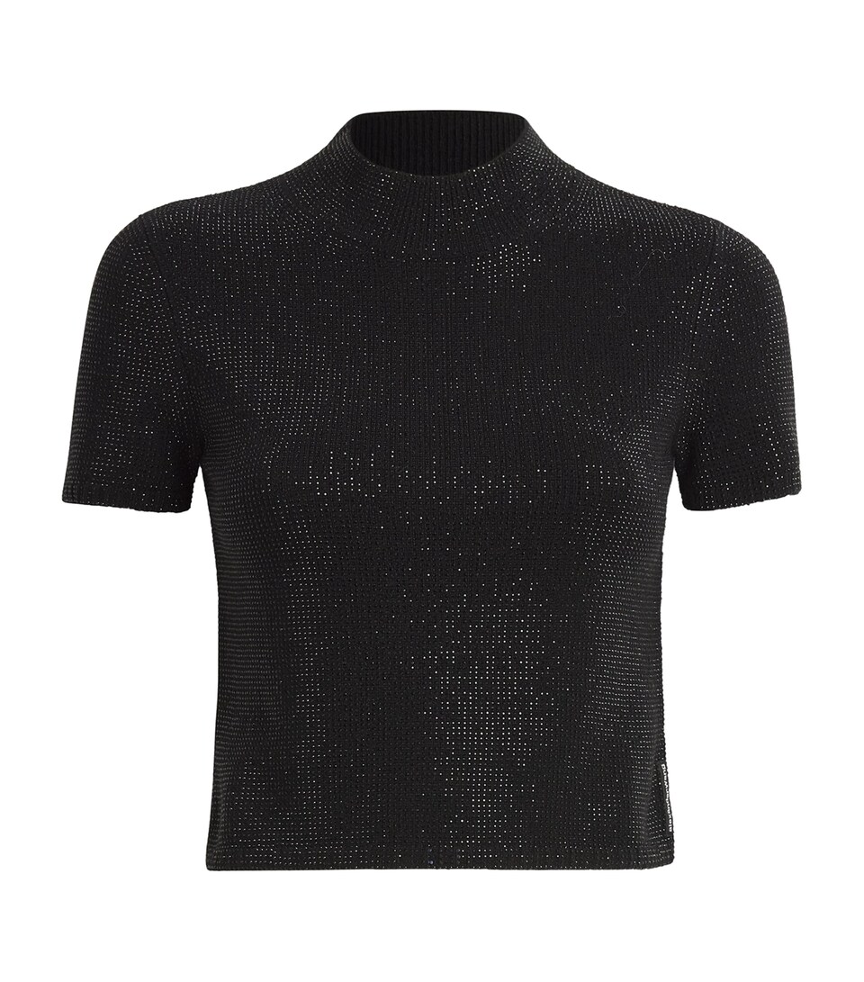 Alexander Wang Wool-Blend Crystal Crop Top