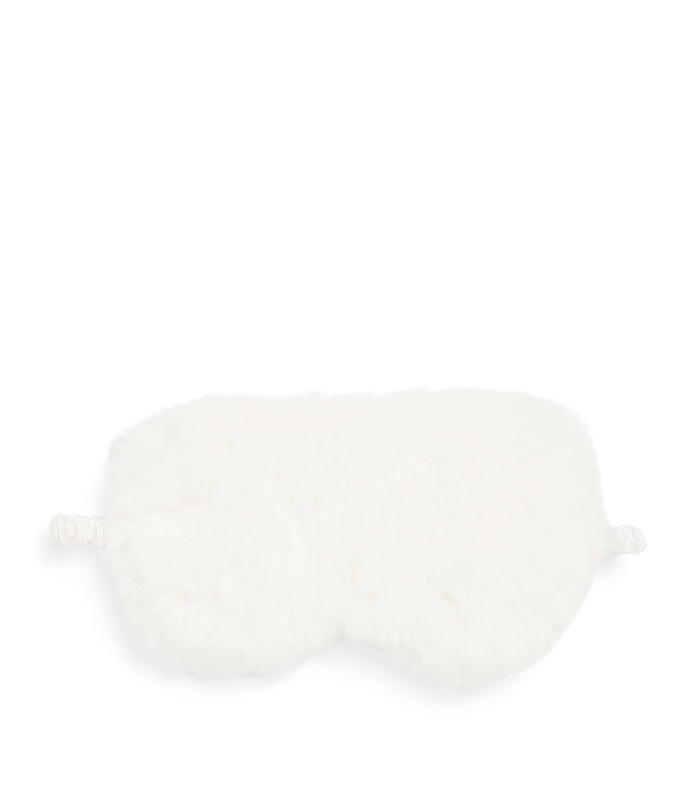 Olivia von Halle Faux Fur Audrey Snow Eye Mask Snow