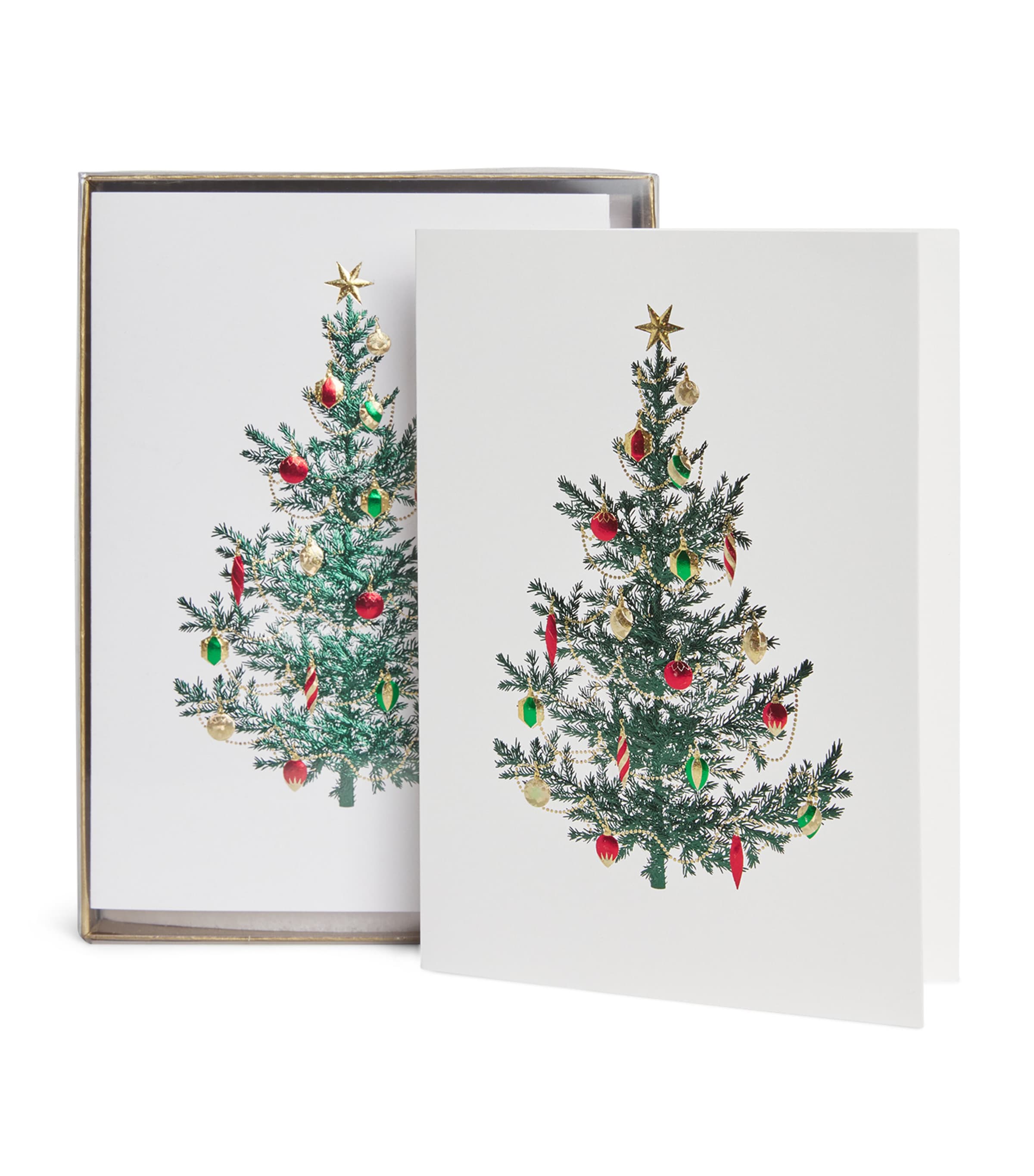 Paula Skene Tree With Ornaments Christmas Cards (Set of 8) Green