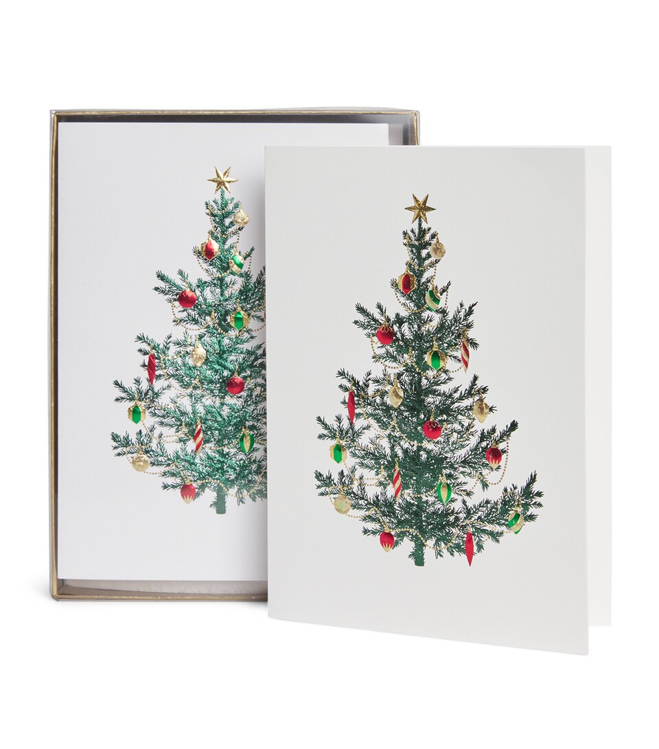 Paula Skene Tree With Ornaments Christmas Cards (Set of 8) Green