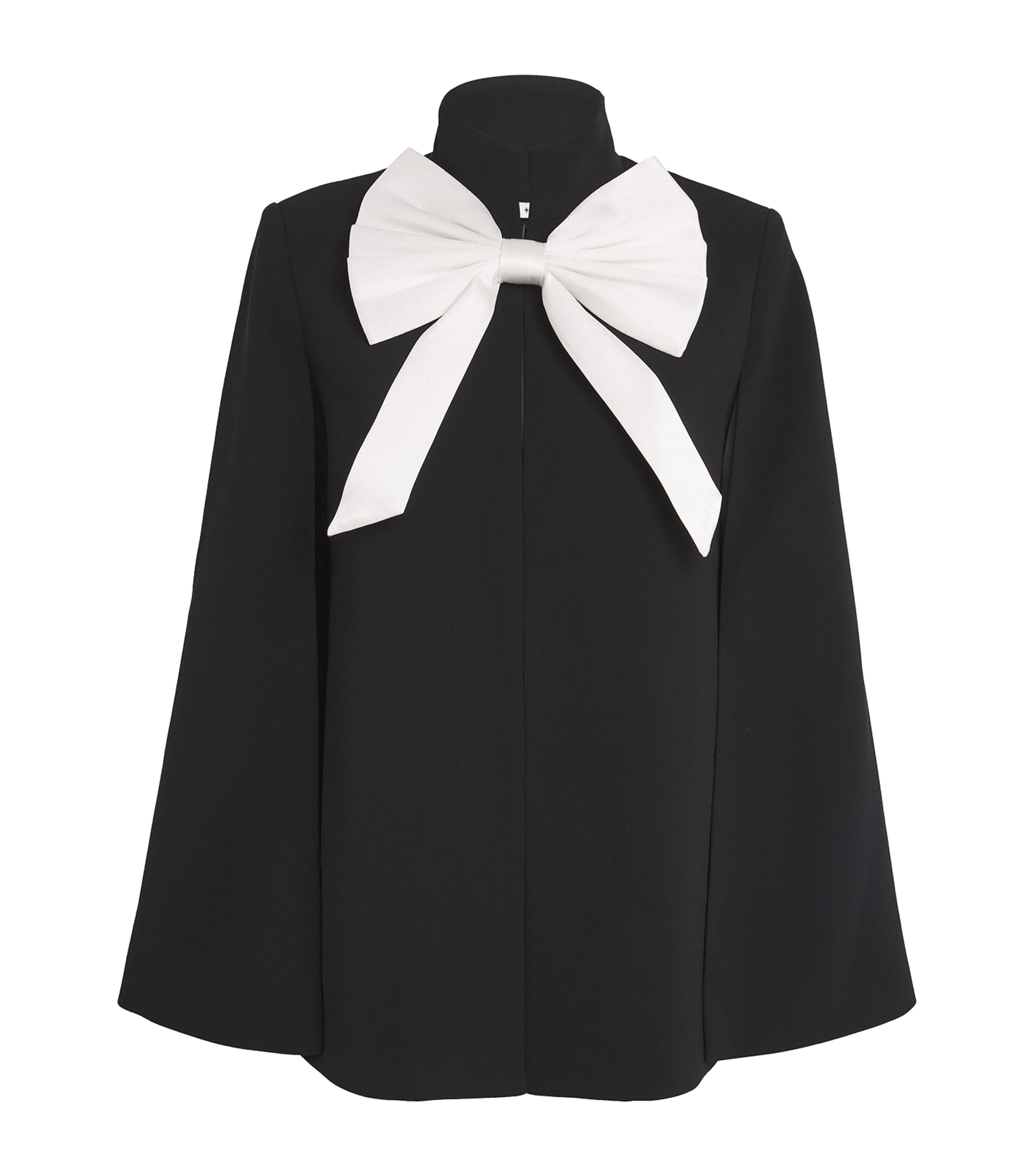 Alice+Olivia Bow-Detail Philippa Cape Black/off White
