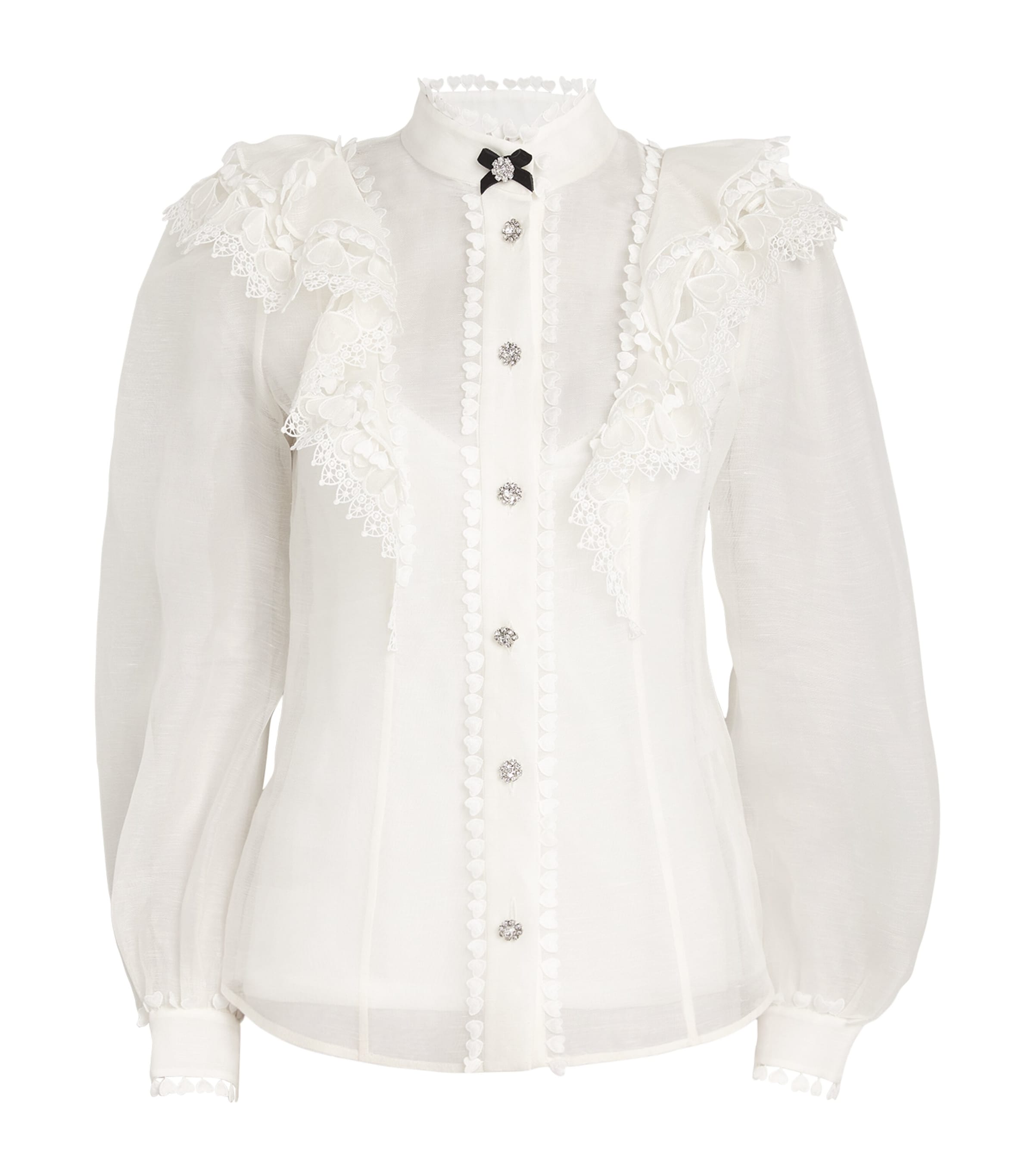 Zimmermann Linen-Silk Crush Blouse Crmcream