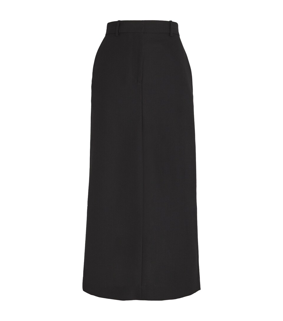 Totême Wool-Blend Midi Skirt Black
