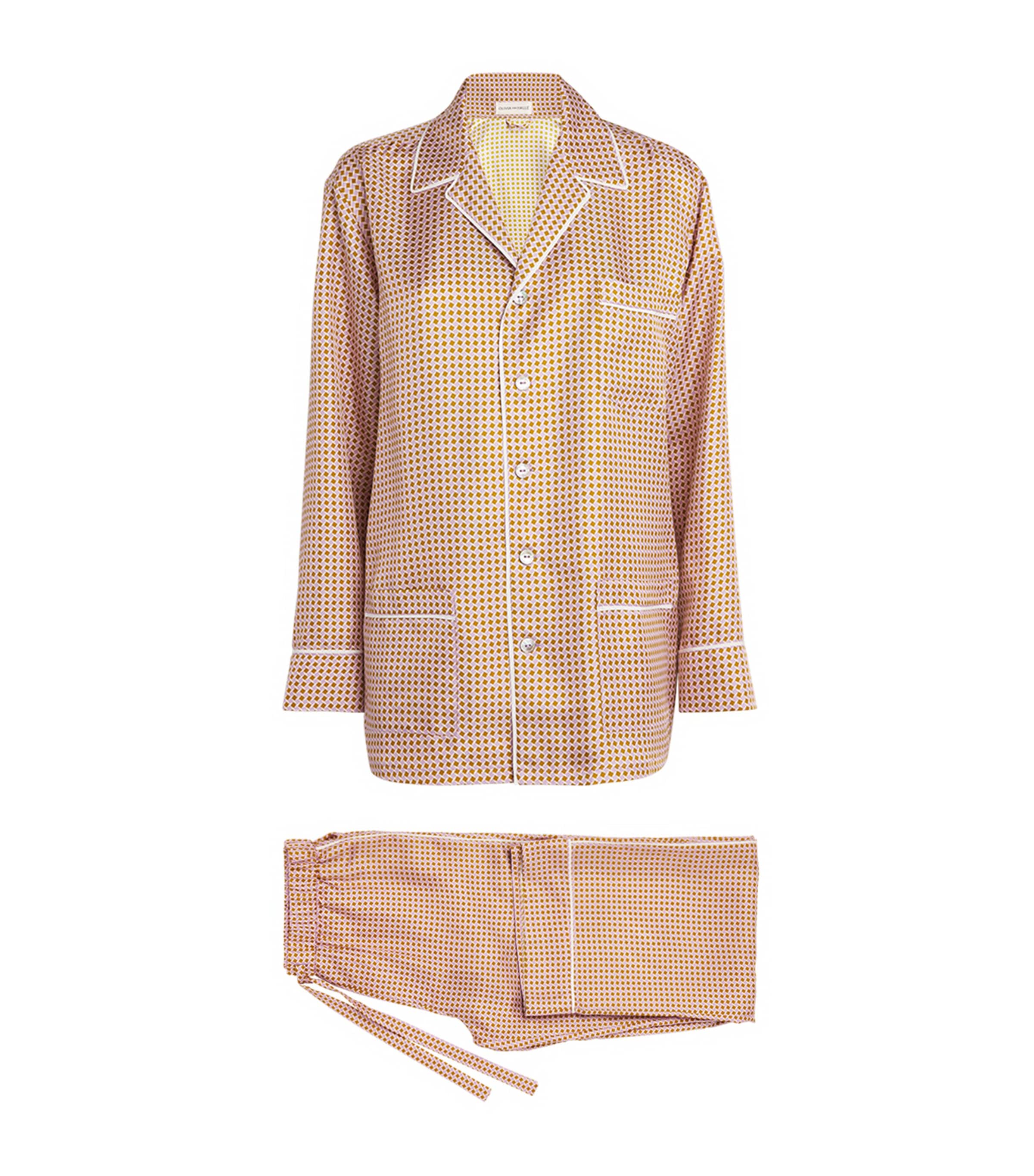 Olivia von Halle Silk Geometric Print Yves Sarrazin Pyjama Set Sarrazin