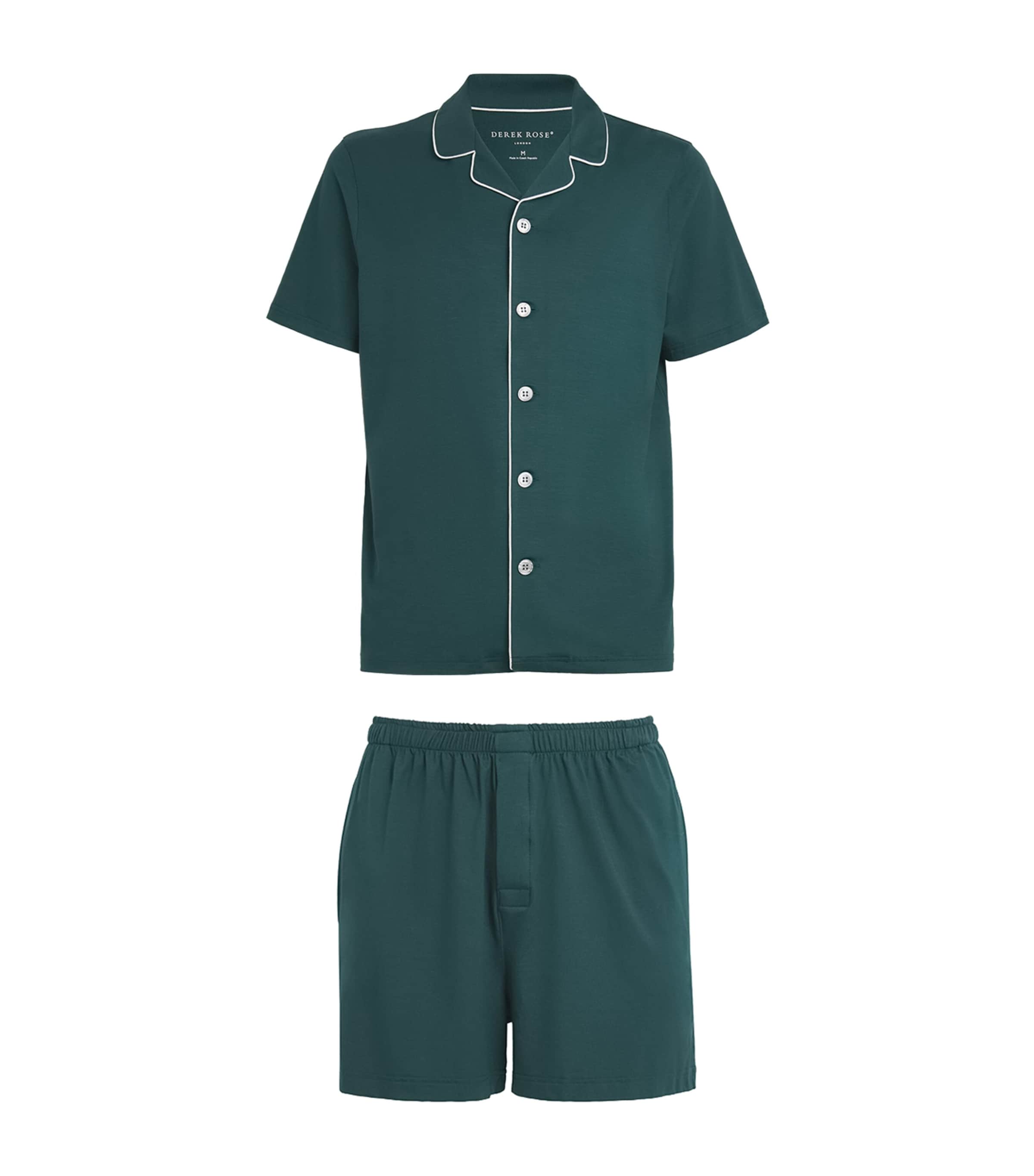 Derek Rose Basel Shorts Pyjama Set Green