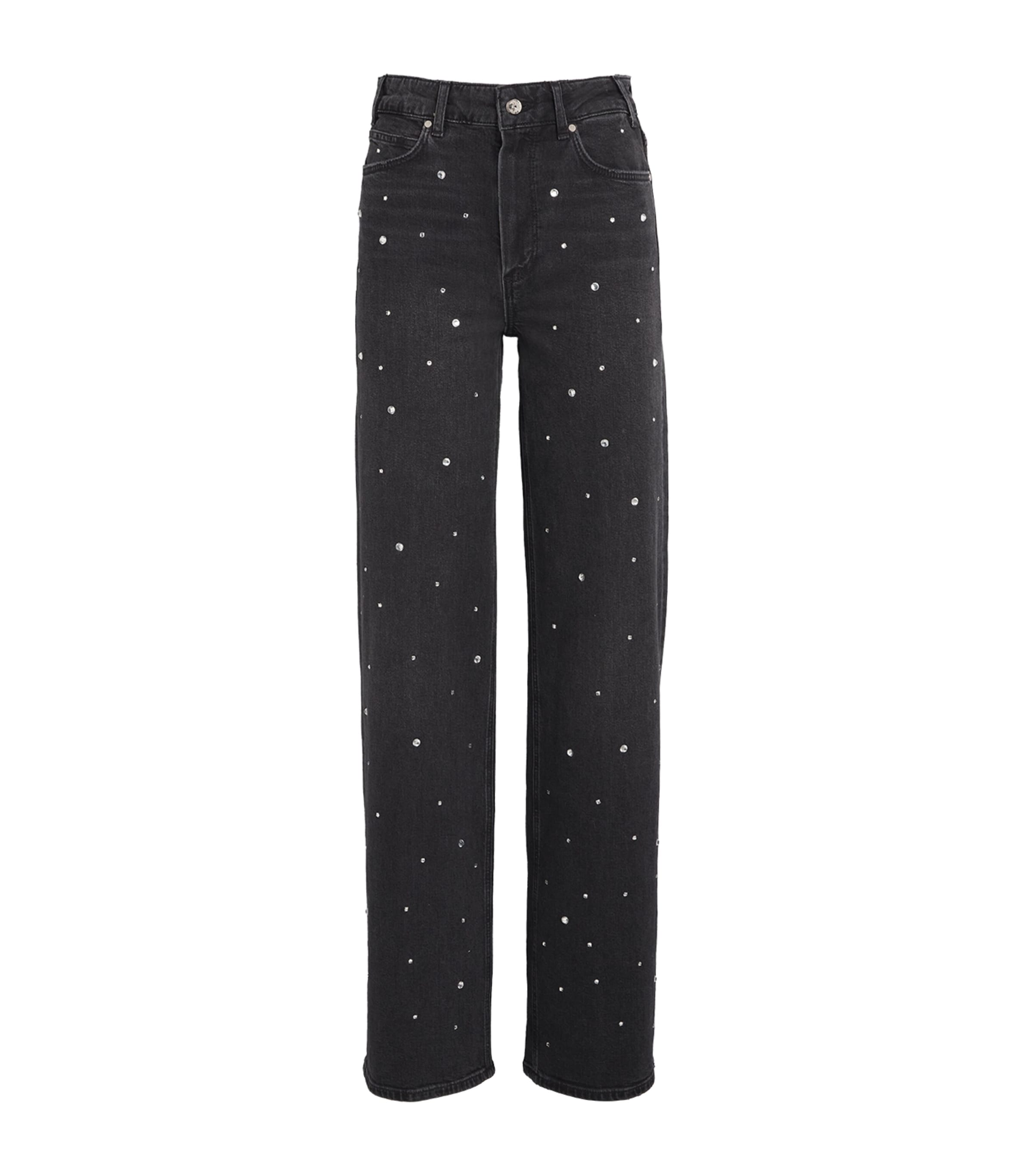PAIGE Embellished Sasha Wide-Leg Jeans Valene Embellished