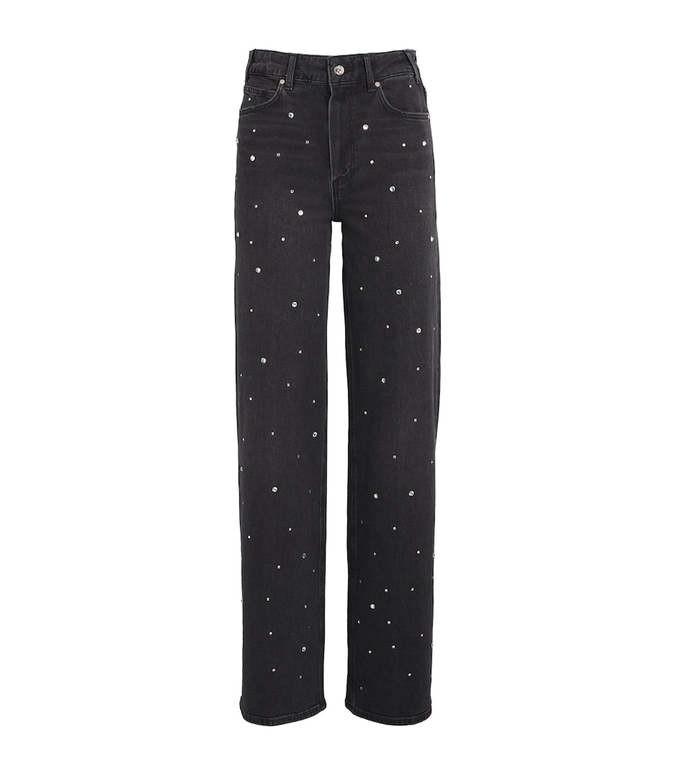 PAIGE Embellished Sasha Wide-Leg Jeans Valene Embellished