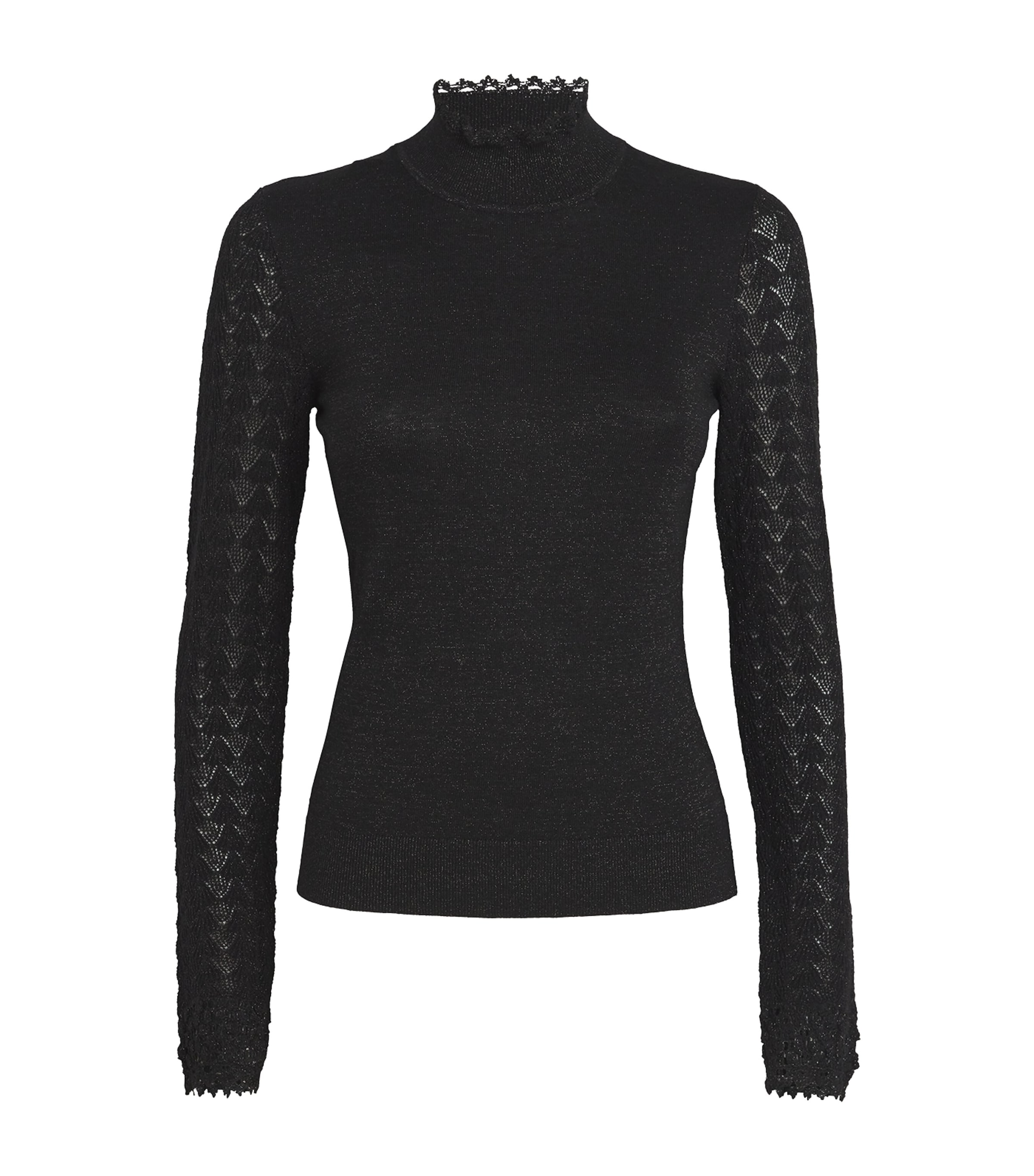 PAIGE Metallic High-Neck Stephanie Top Black Sparkle