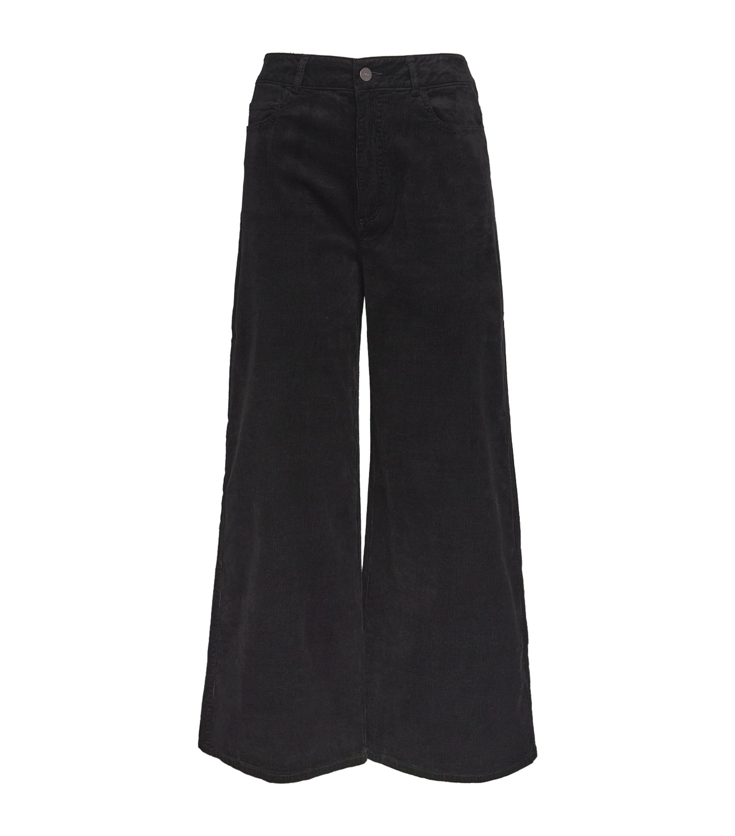 PAIGE Harper High-Waist Wide-Leg Trousers Black