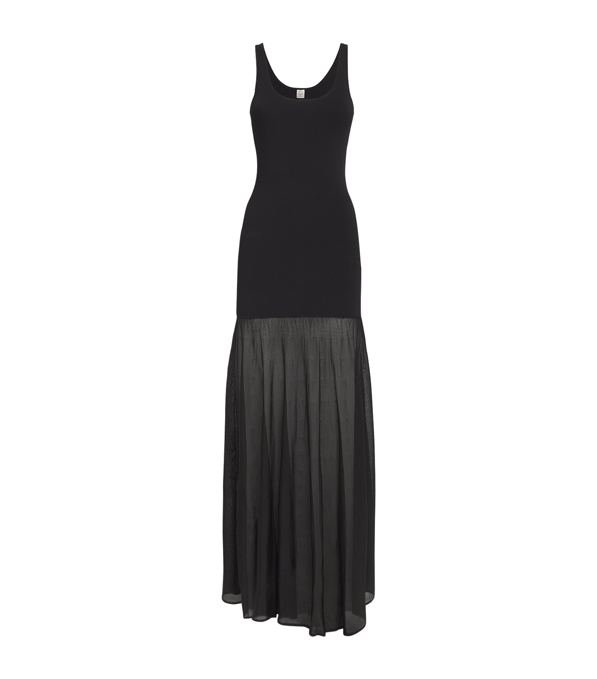 Totême Pleated Maxi Dress Black