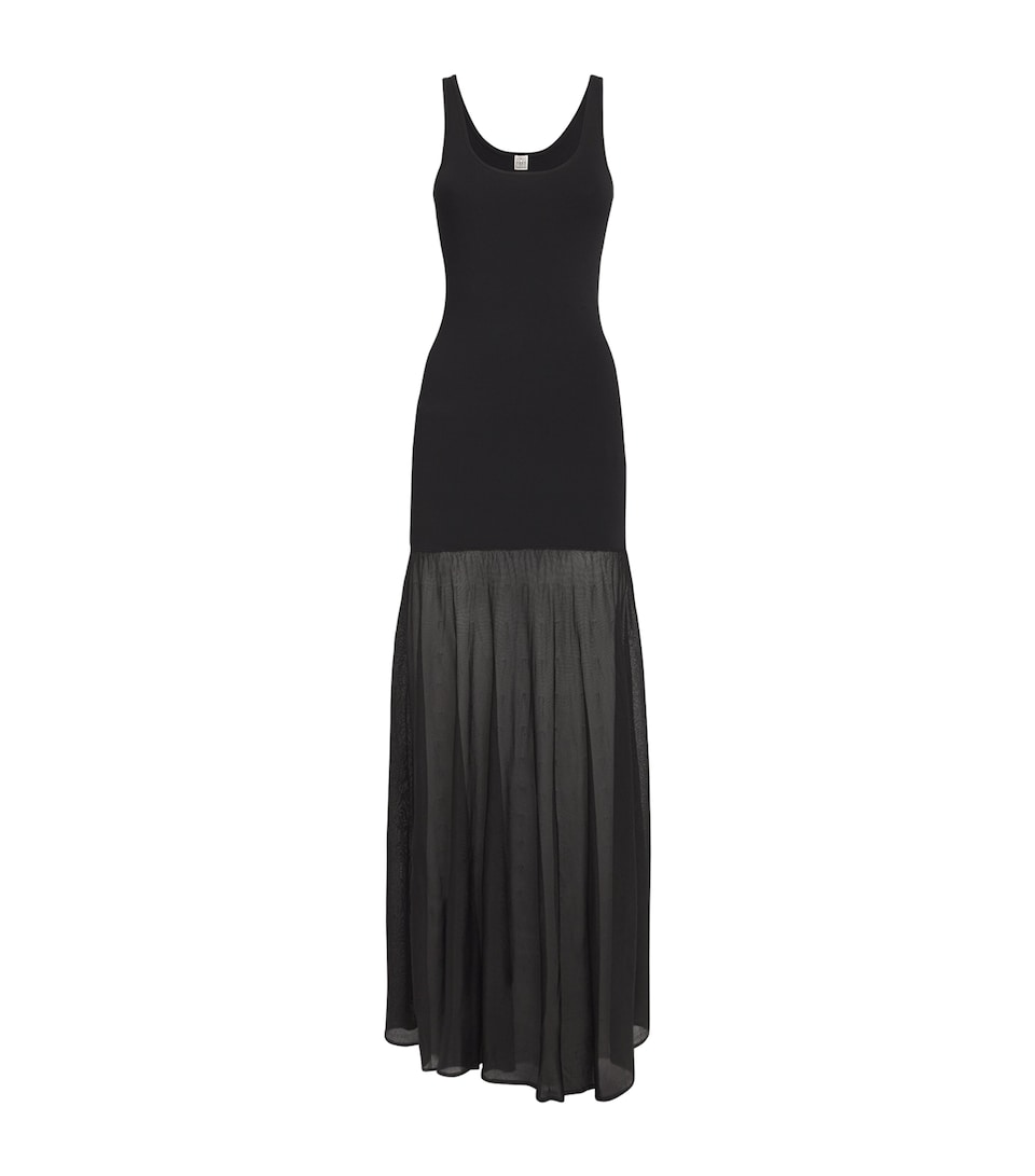 Totême Pleated Maxi Dress Black