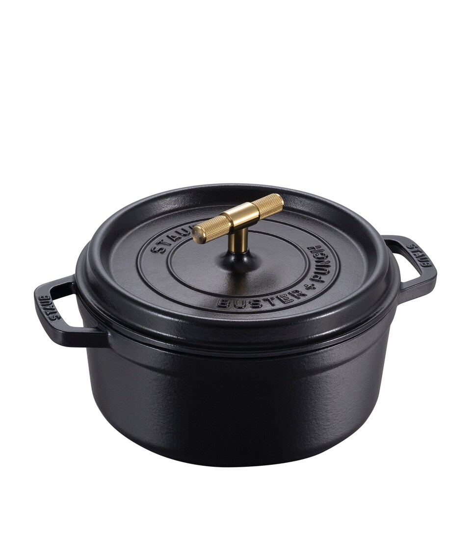 Staub x Buster + Punch Cocotte with Brass Knob (24cm) Black