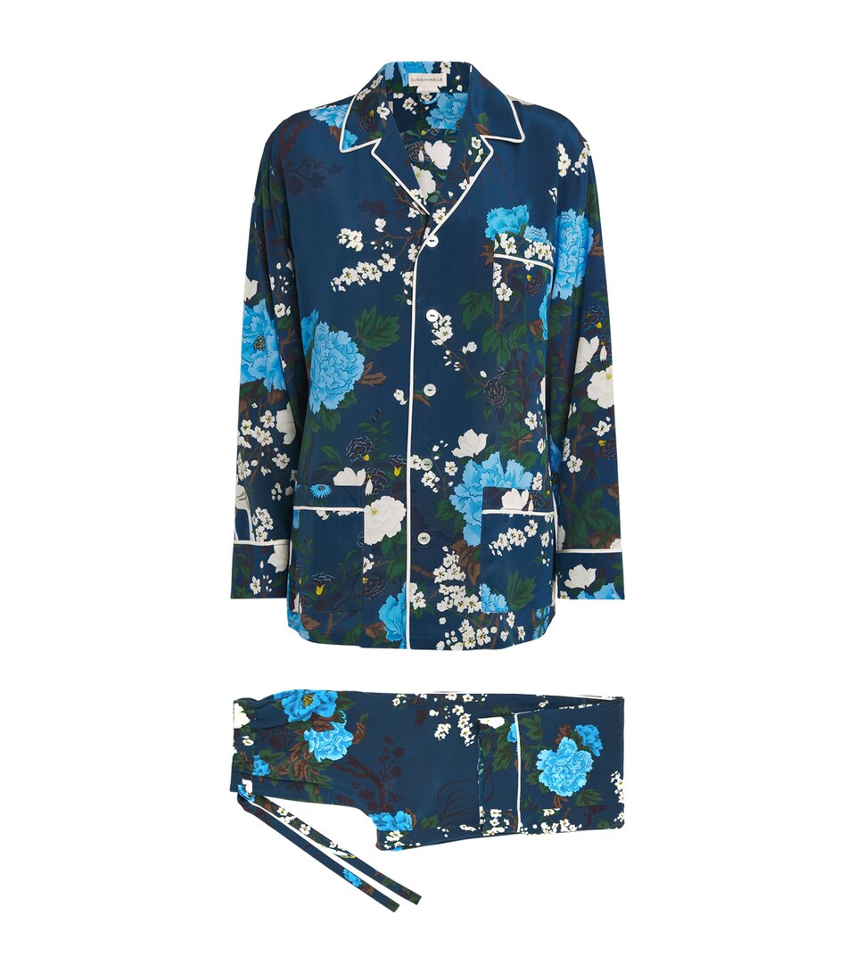 Olivia von Halle Silk Floral Print Yves Pyjama Set Tibatant