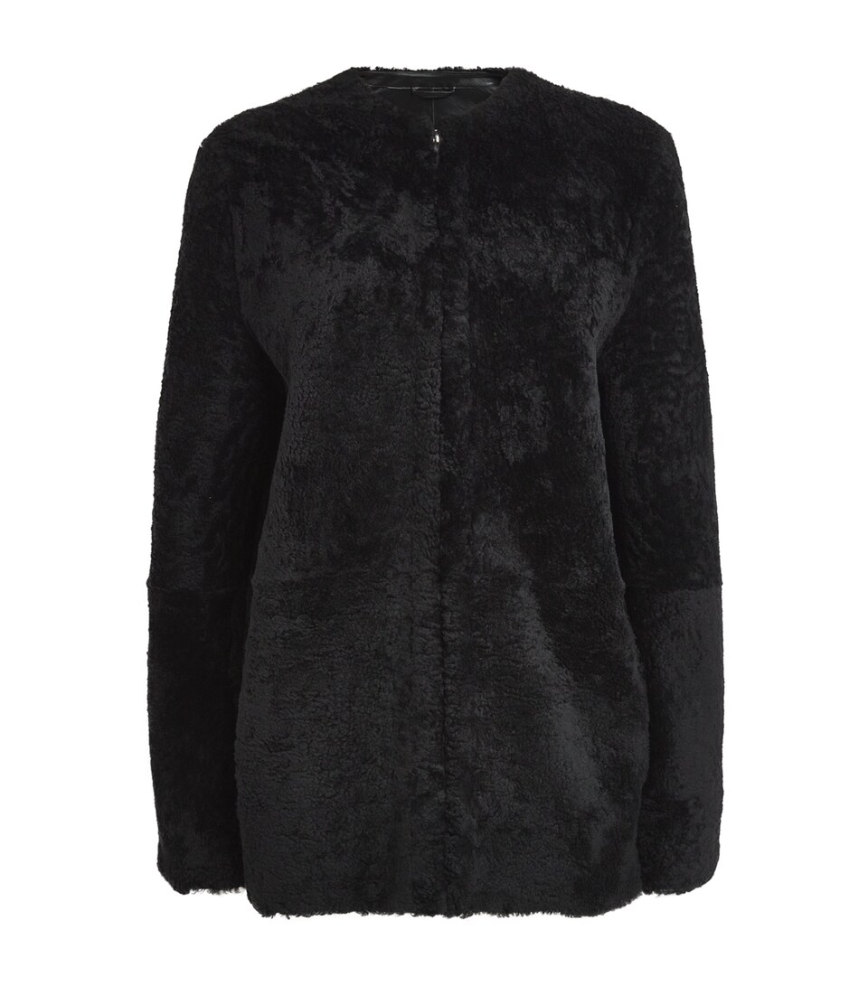 Totême Shearling Teddy Jacket Black