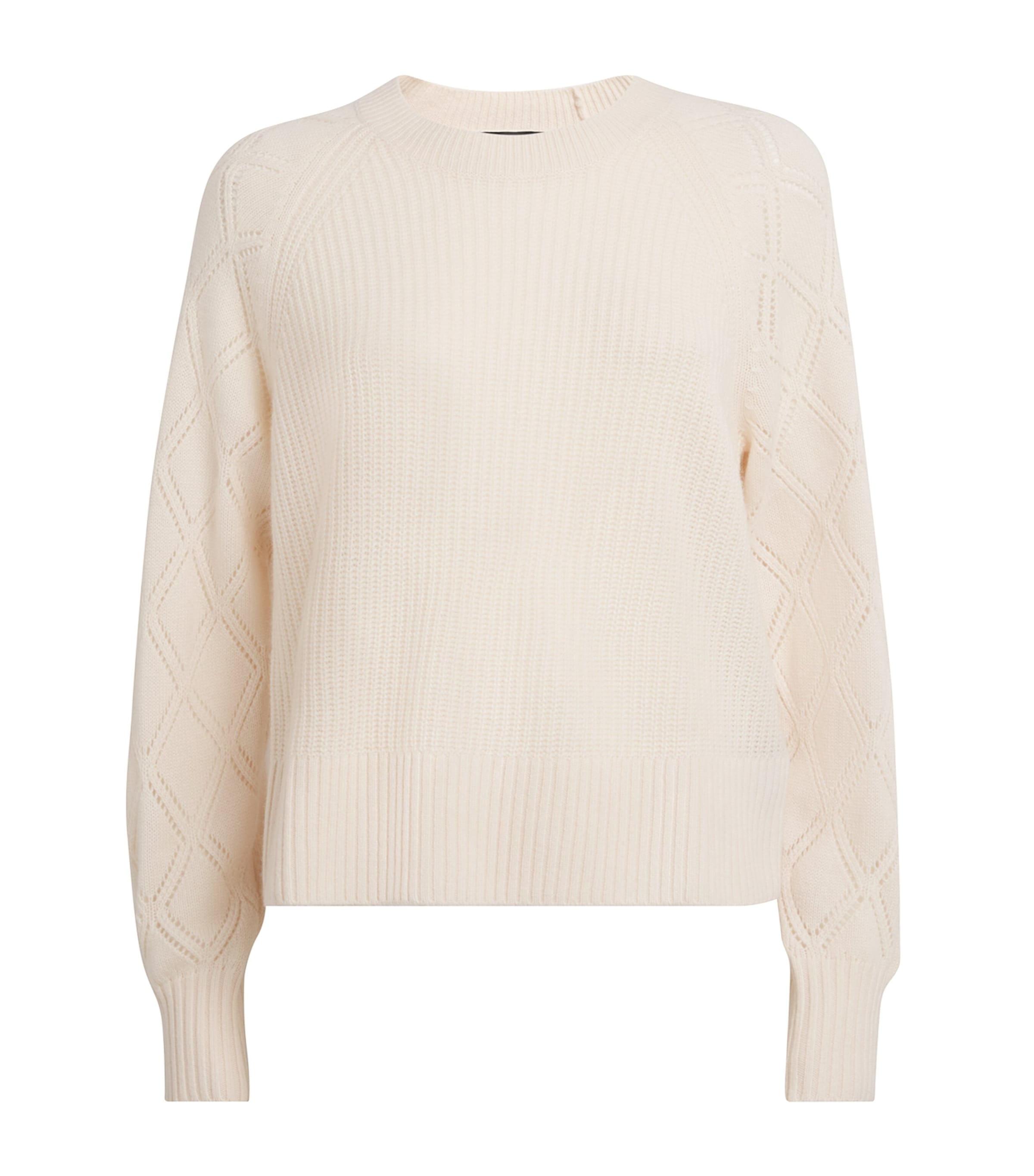 PAIGE Cashmere Pointelle-Sleeve Monserrat Sweater Ivory