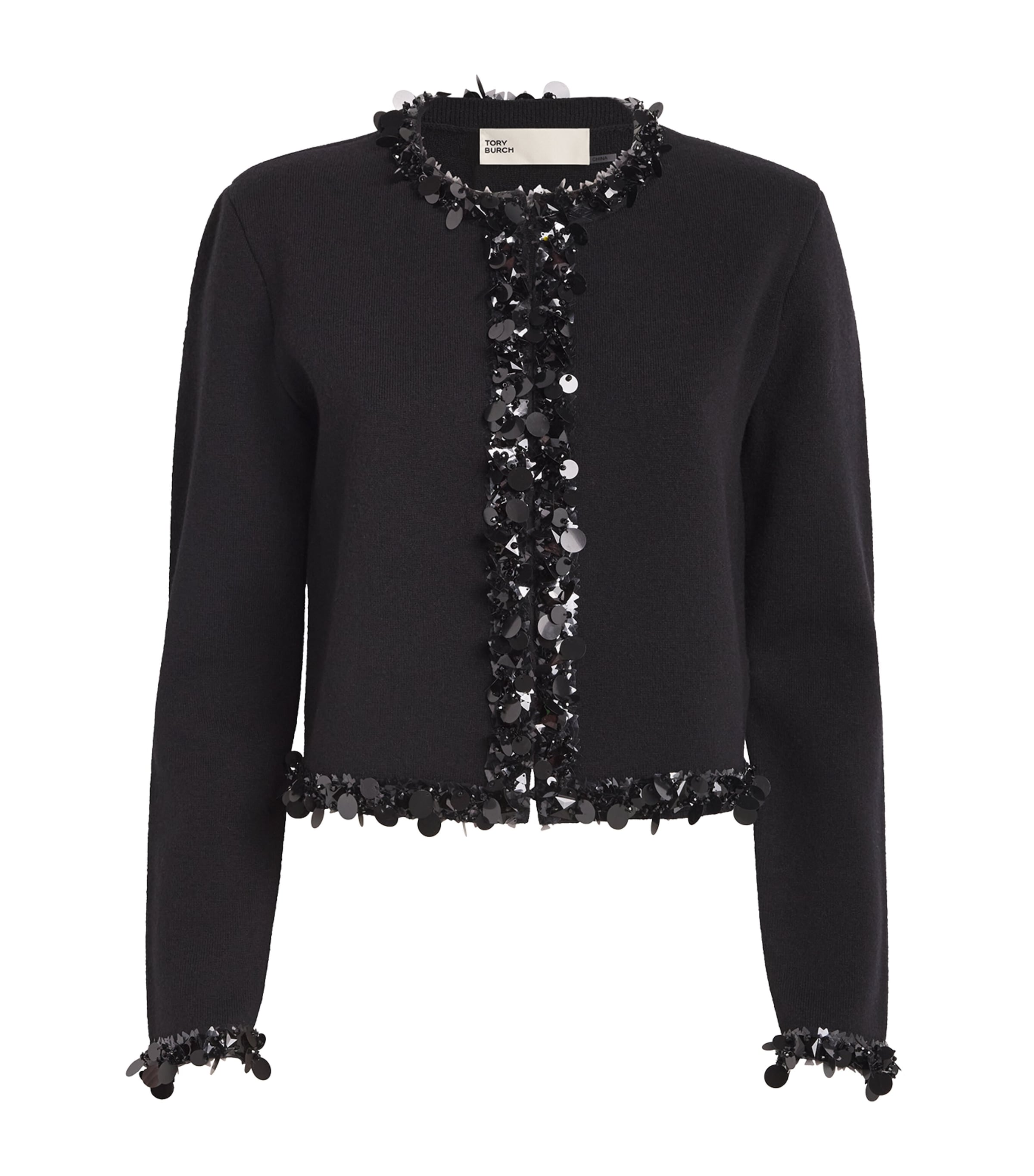 Tory Burch Embellished Kendra Cardigan Black