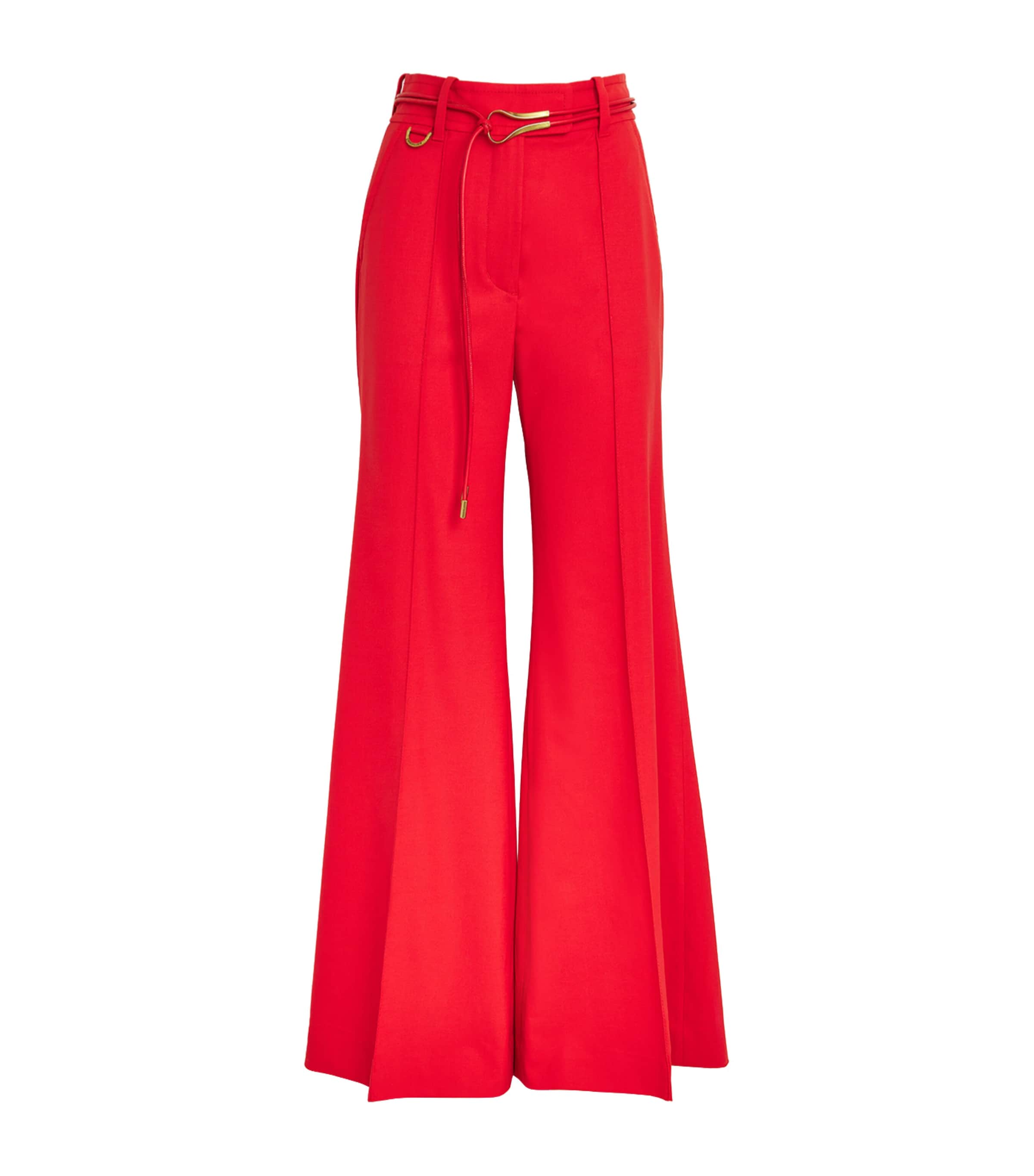Zimmermann Wool-Blend Crush Tailored Trousers Redred
