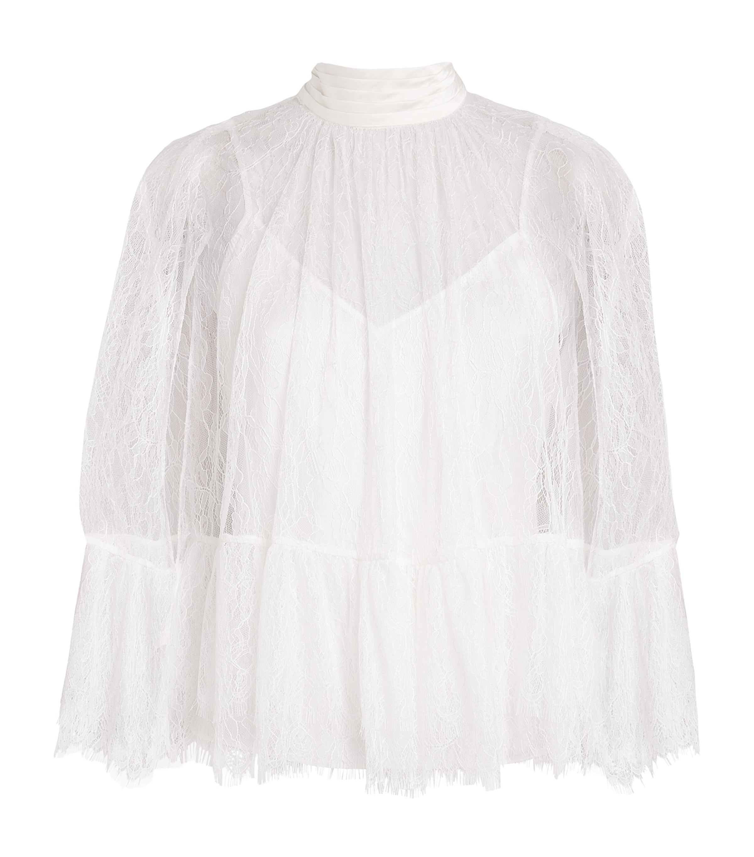 Alice+Olivia Lace Zenon Blouse Off White