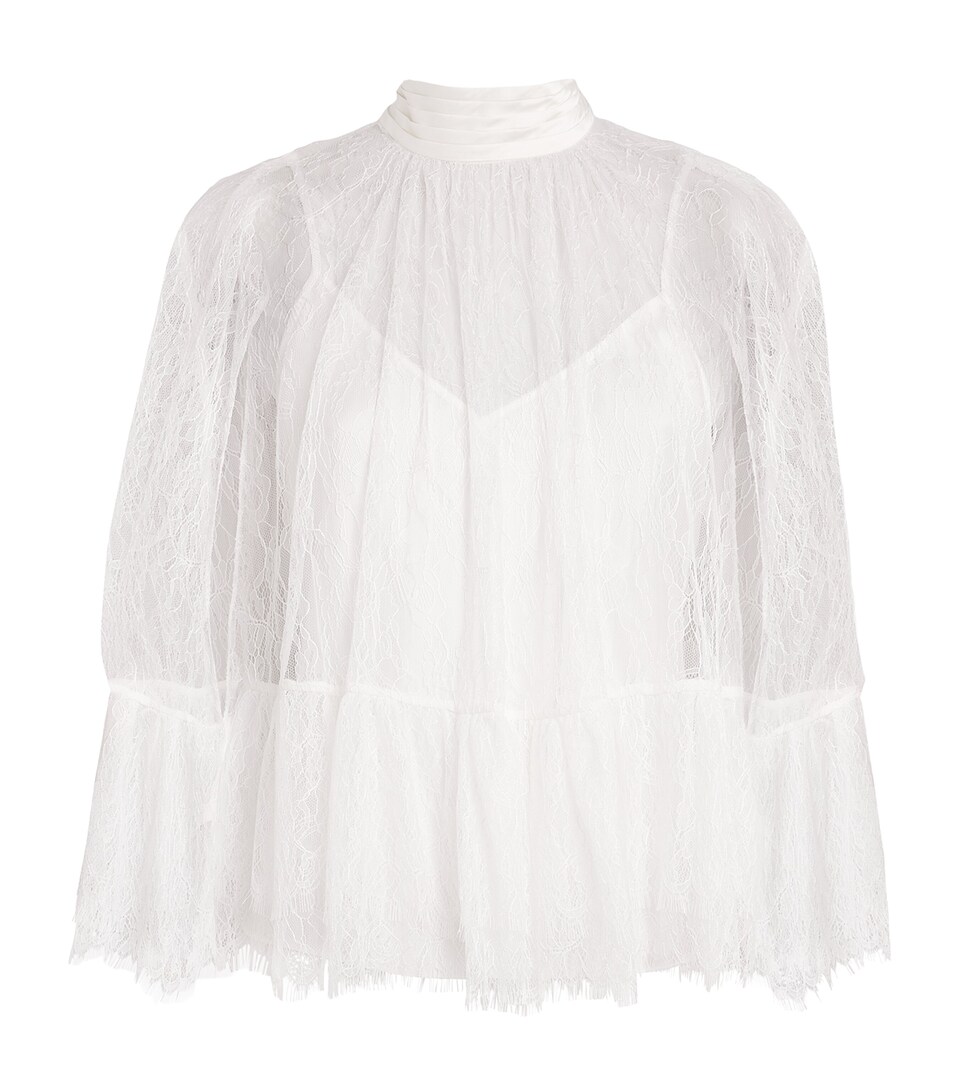 Alice+Olivia Lace Zenon Blouse Off White