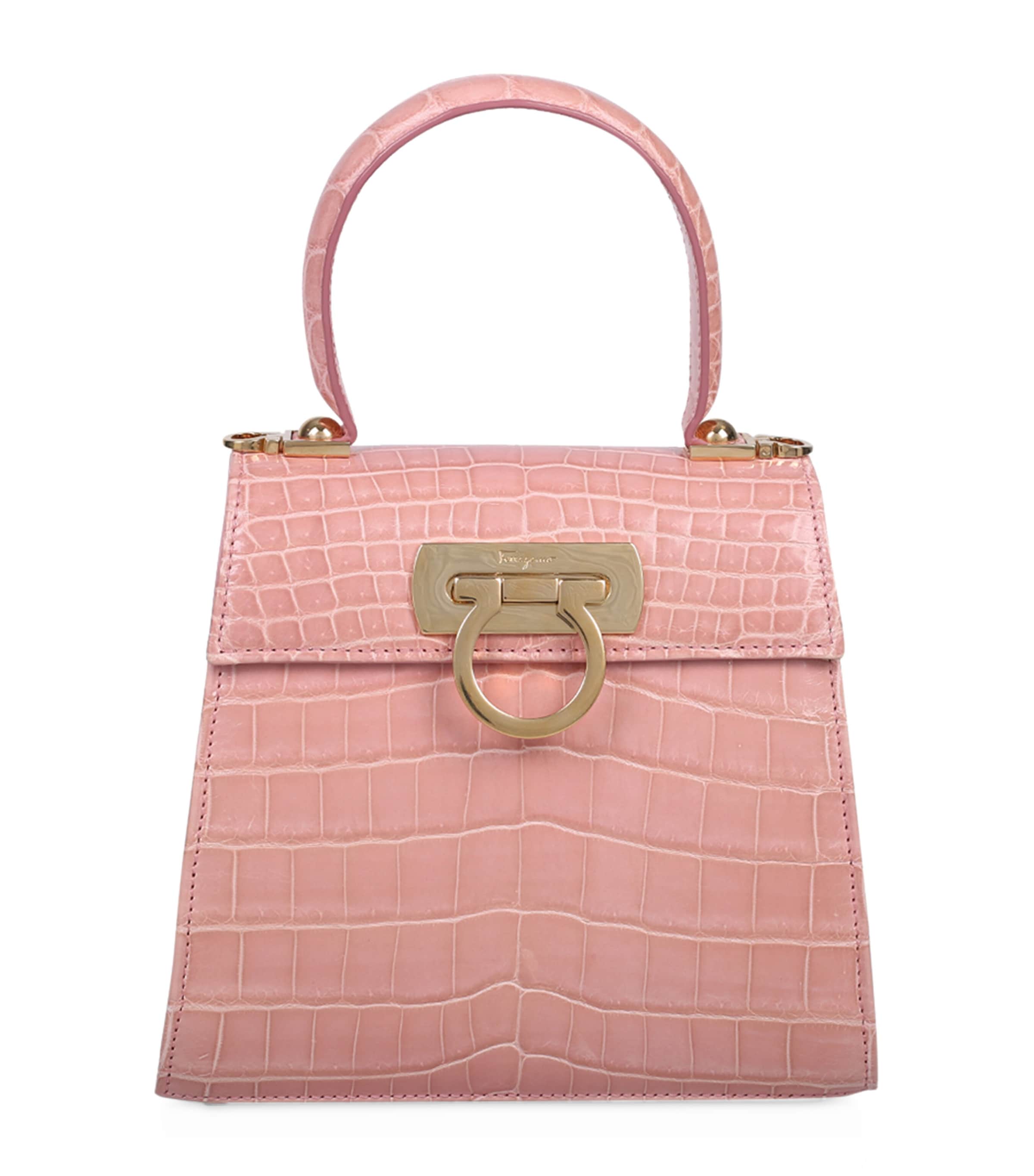 Michael Michael Kors Alligator Skin Top-Handle Bag Brn Acrn