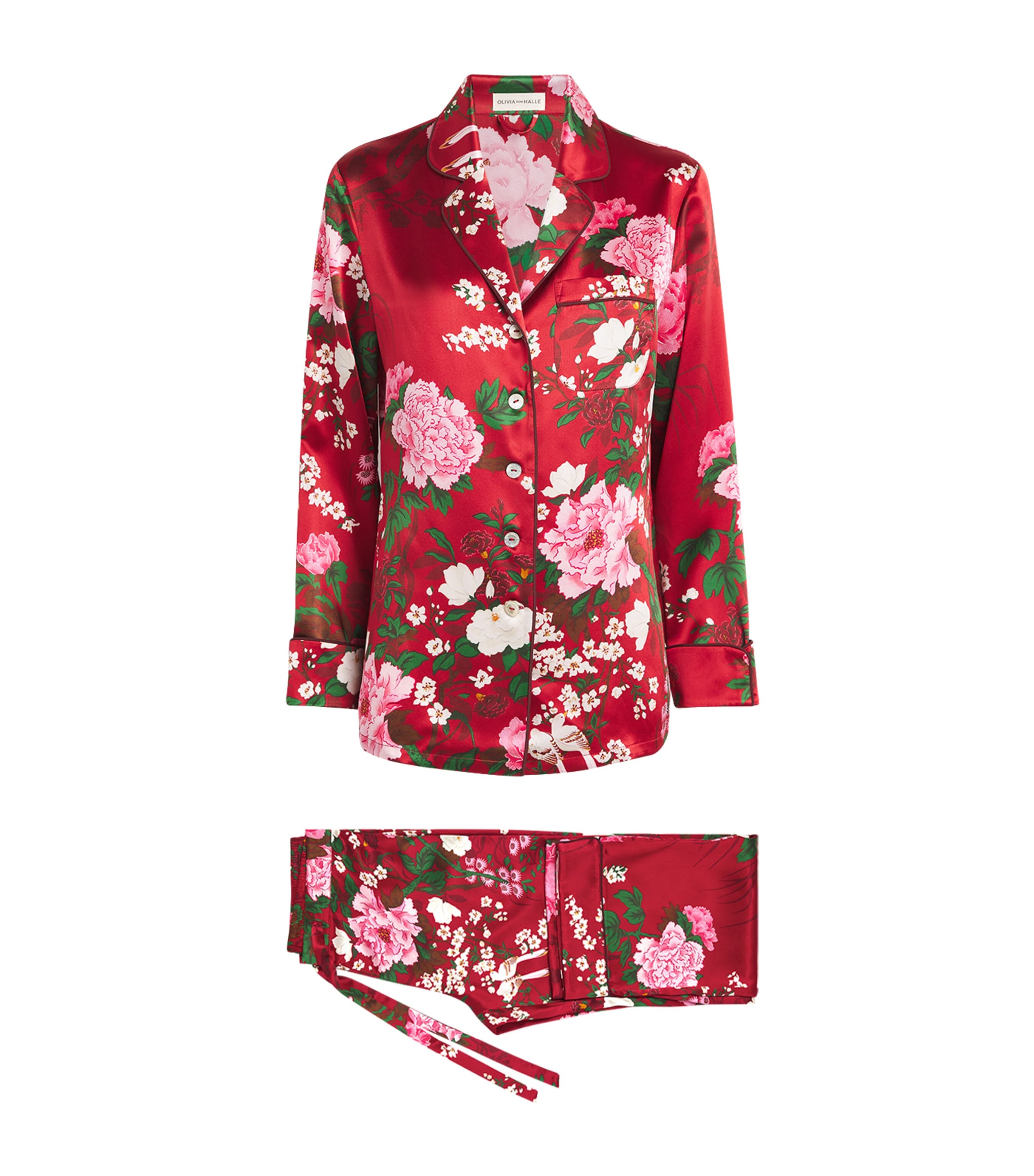 Olivia von Halle Silk Floral Print Lila Tardieu Pyjama Set Tardieu