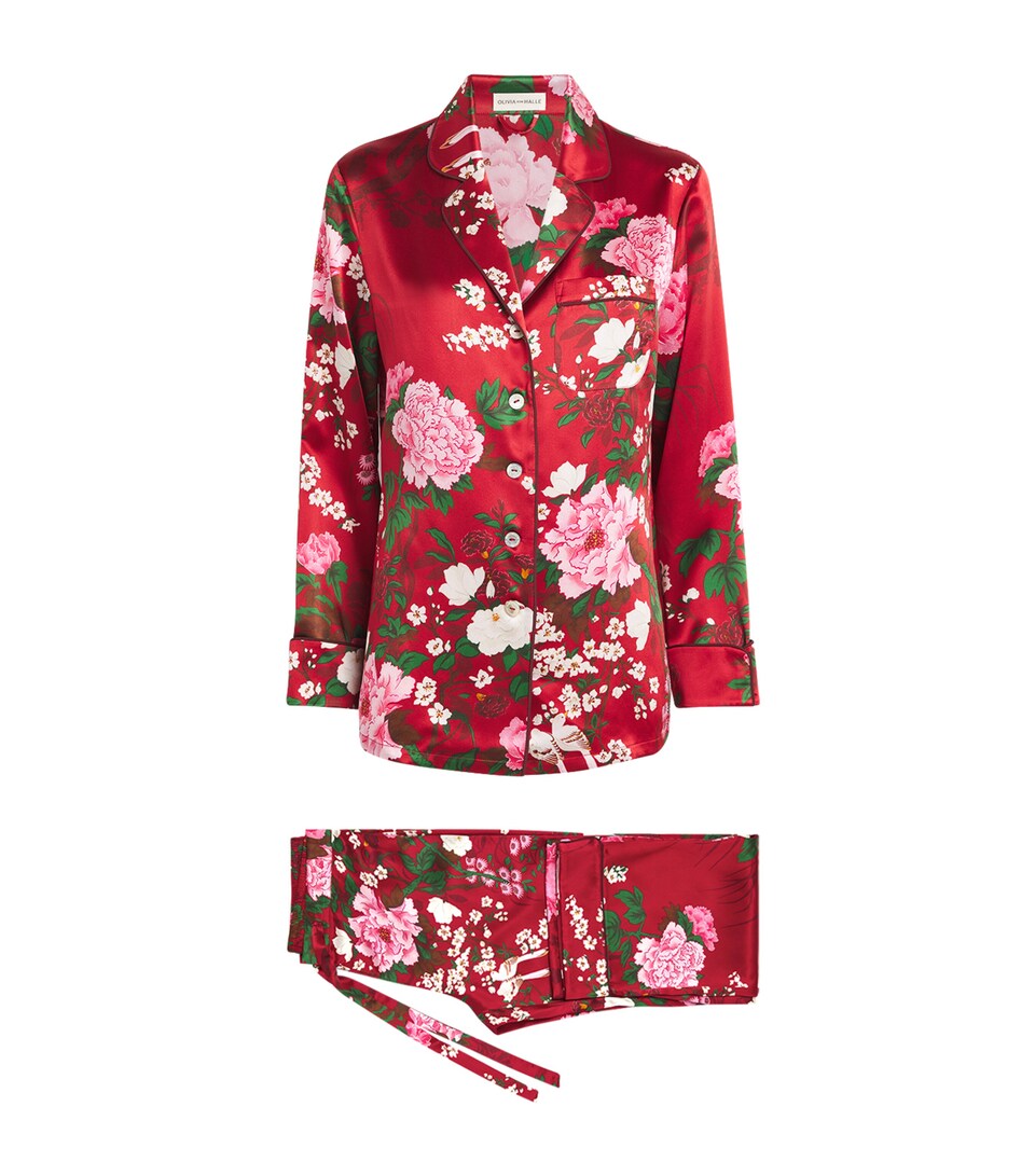 Olivia von Halle Silk Floral Print Lila Tardieu Pyjama Set Tardieu