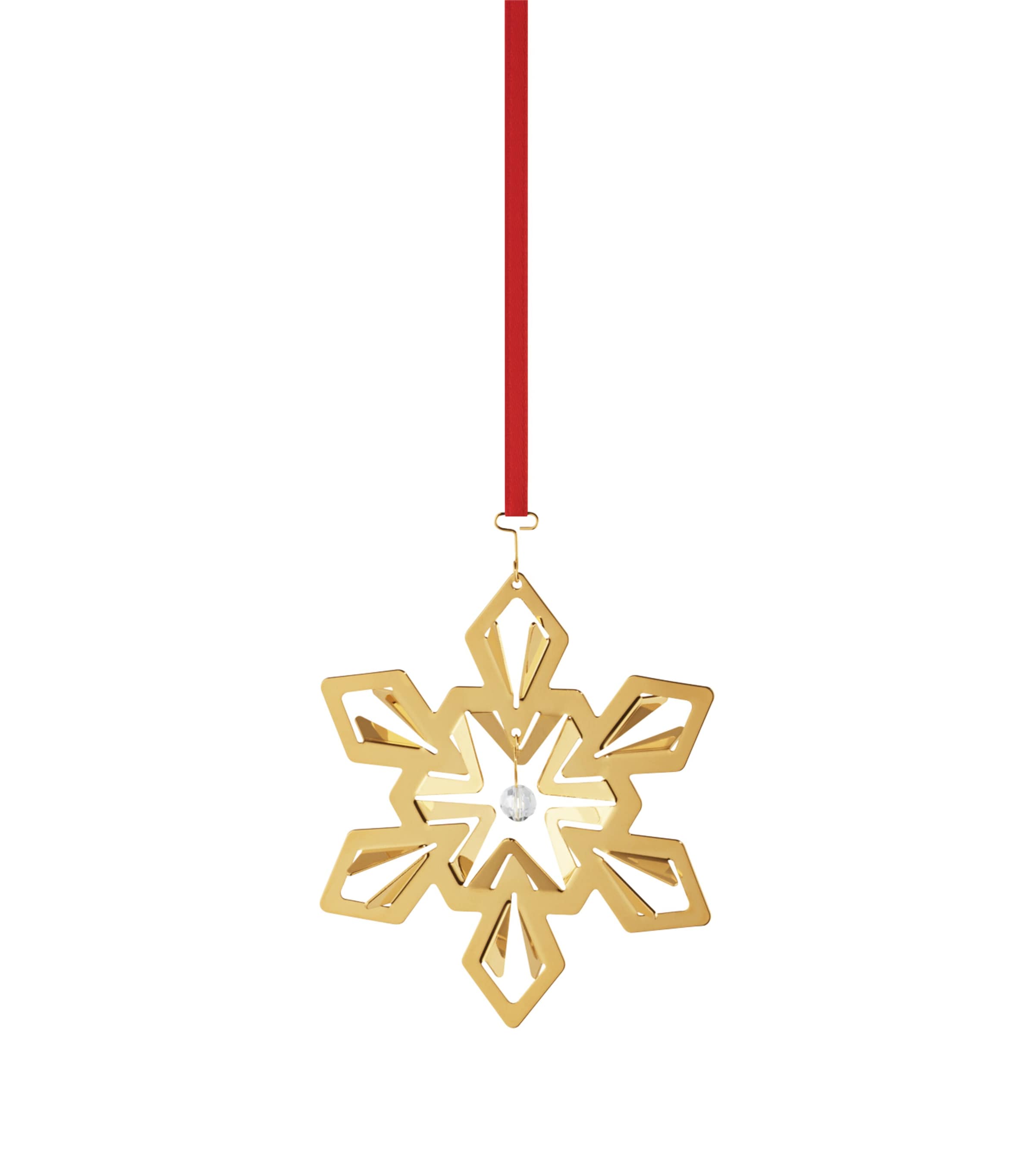 Georg Jensen Gold-Plated Snowflake Tree Decorations 2024 Gold