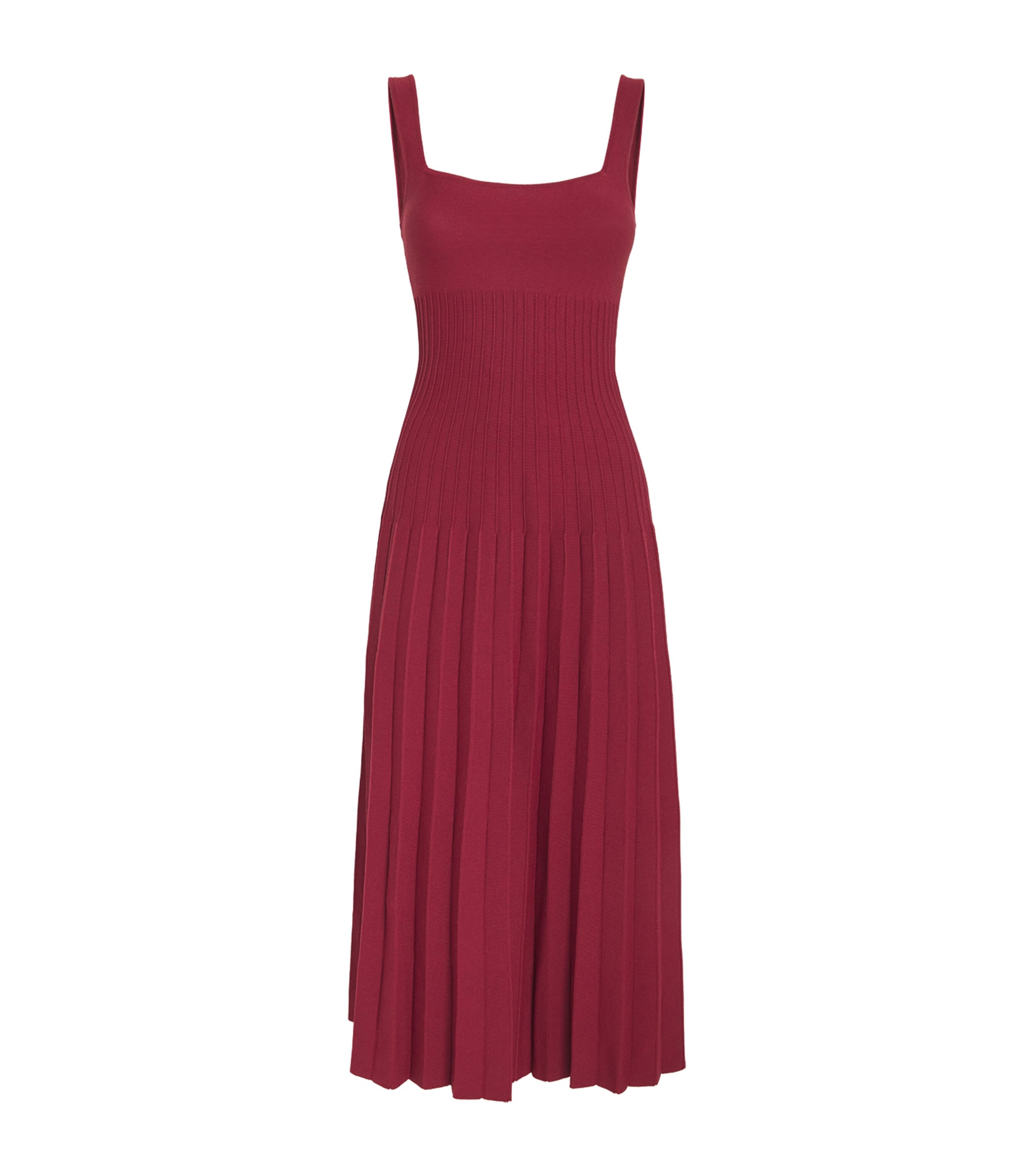 STAUD Knitted Ellison Midi Dress Roja